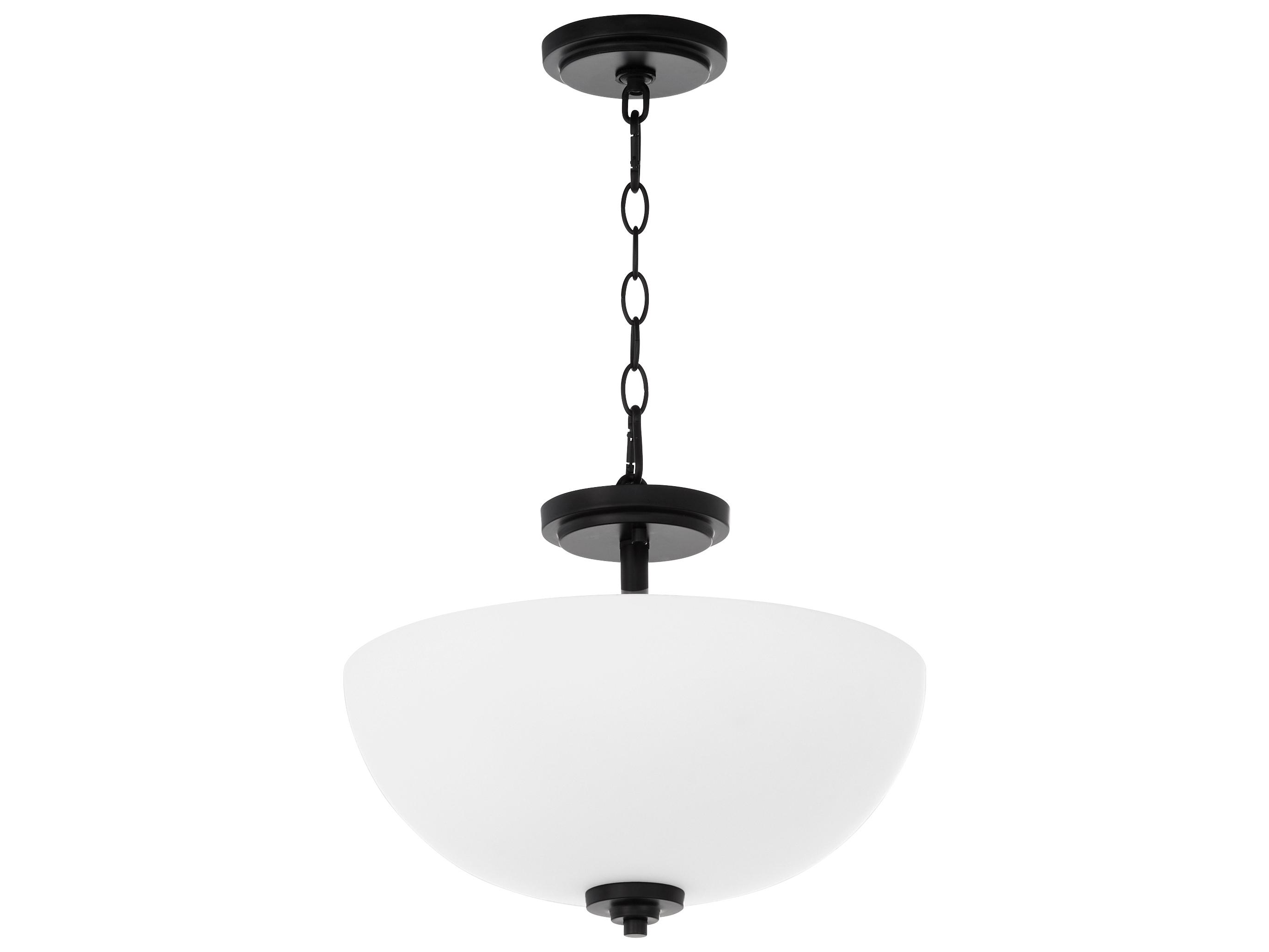 Quorum Adams 3-Light Matte Black Bowl Pendant