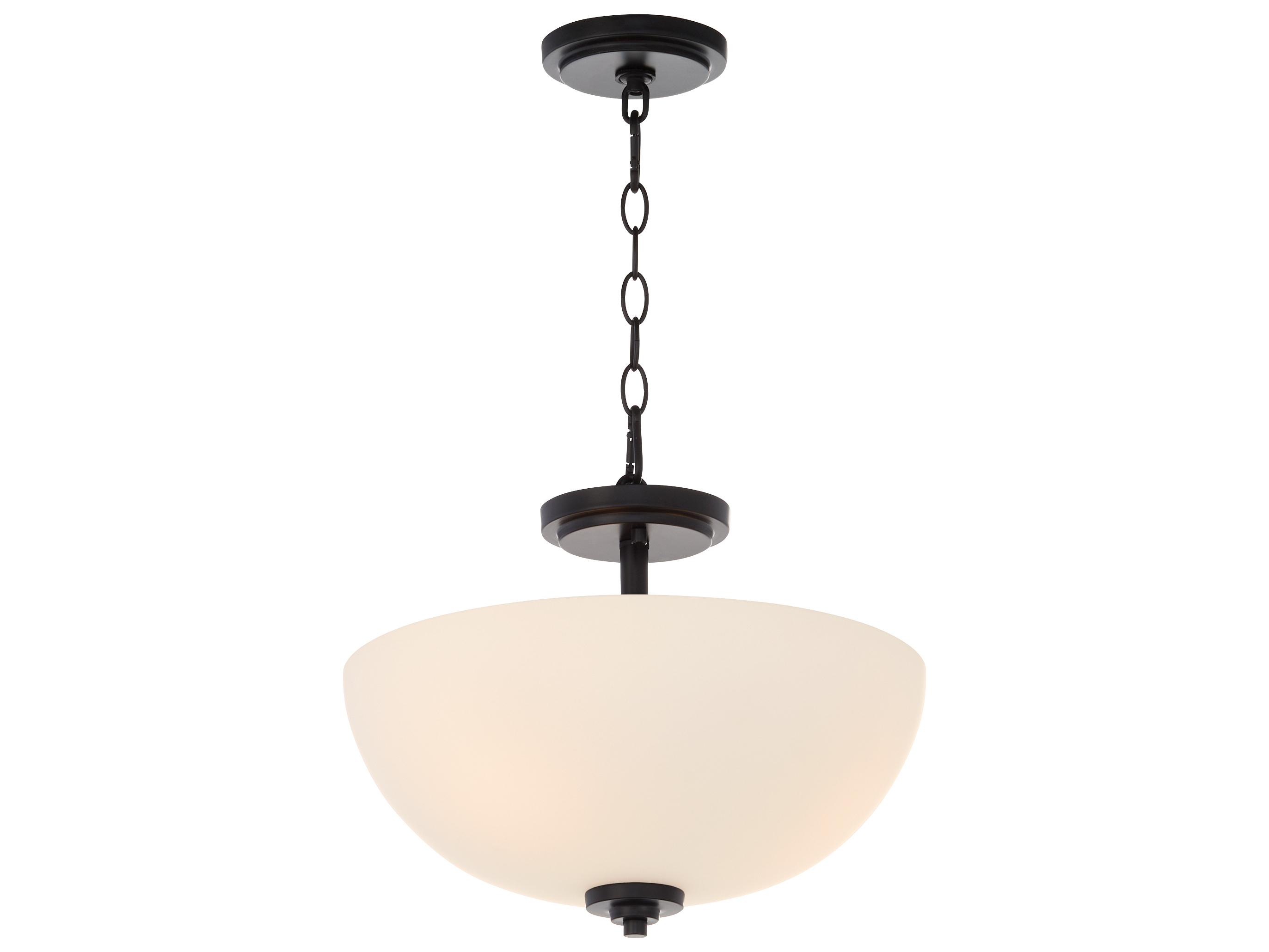 Quorum Adams 3-Light Matte Black Bowl Pendant
