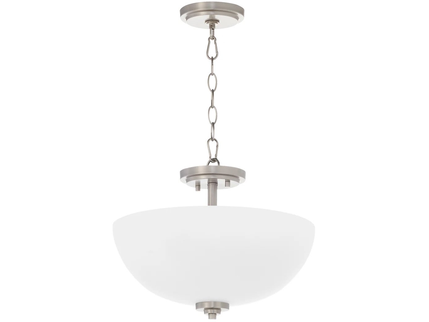 Quorum Adams 3-Light Satin Nickel Bowl Pendant