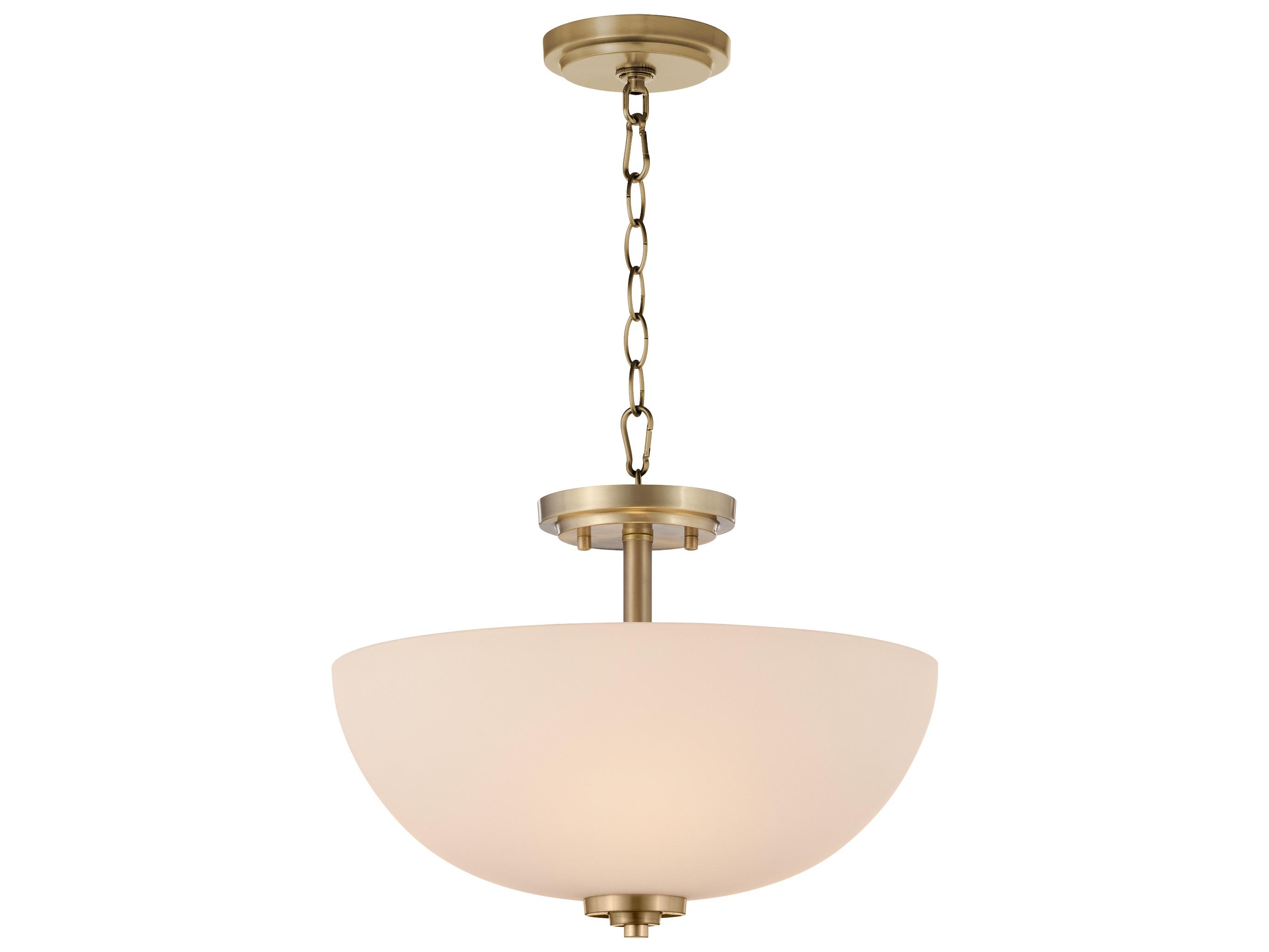 Quorum Adams 3-Light Aged Brass Bowl Pendant