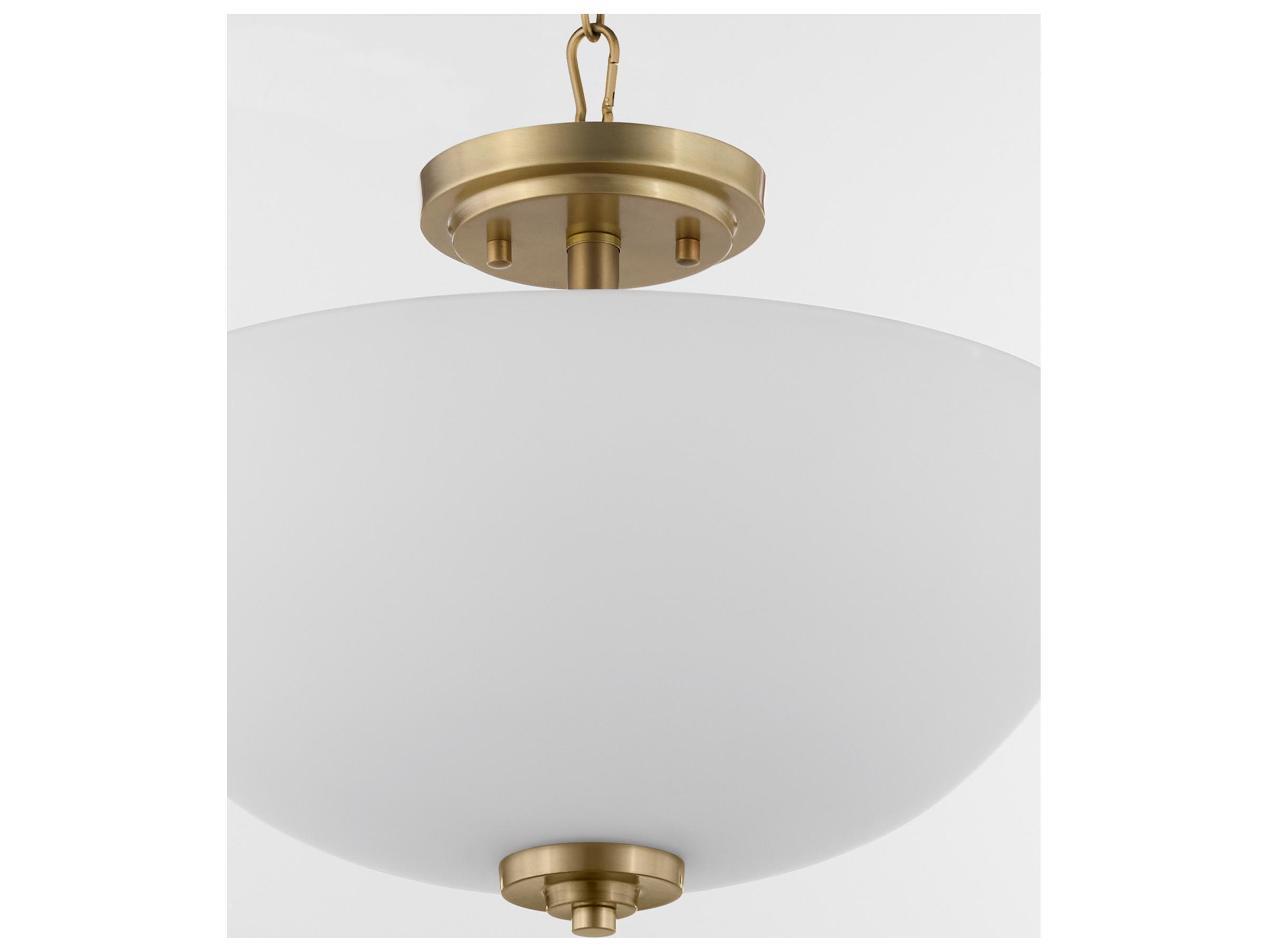 Quorum Adams 3-Light Aged Brass Bowl Pendant