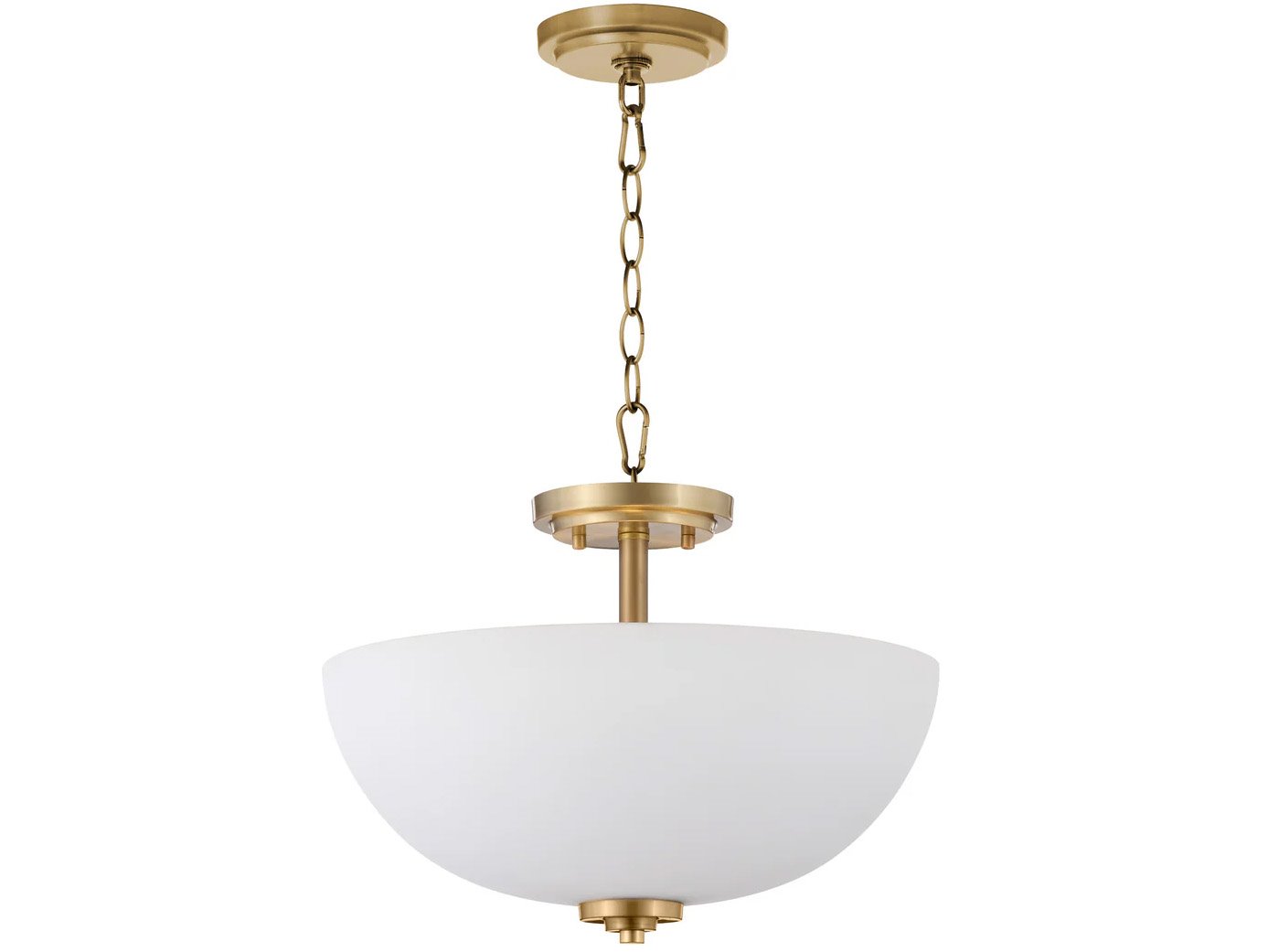 Quorum Adams 3-Light Aged Brass Bowl Pendant