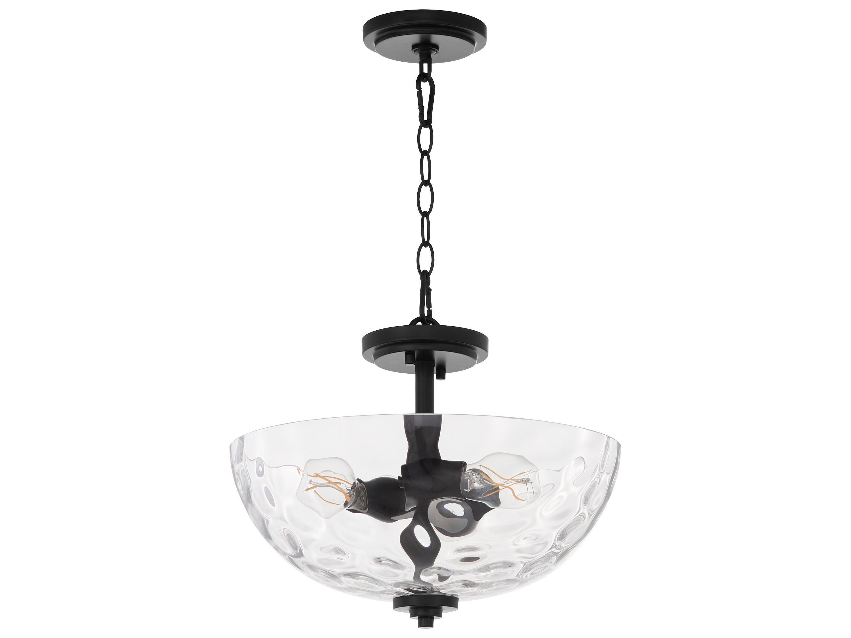 Quorum Adams 3-Light Matte Black Bowl Pendant