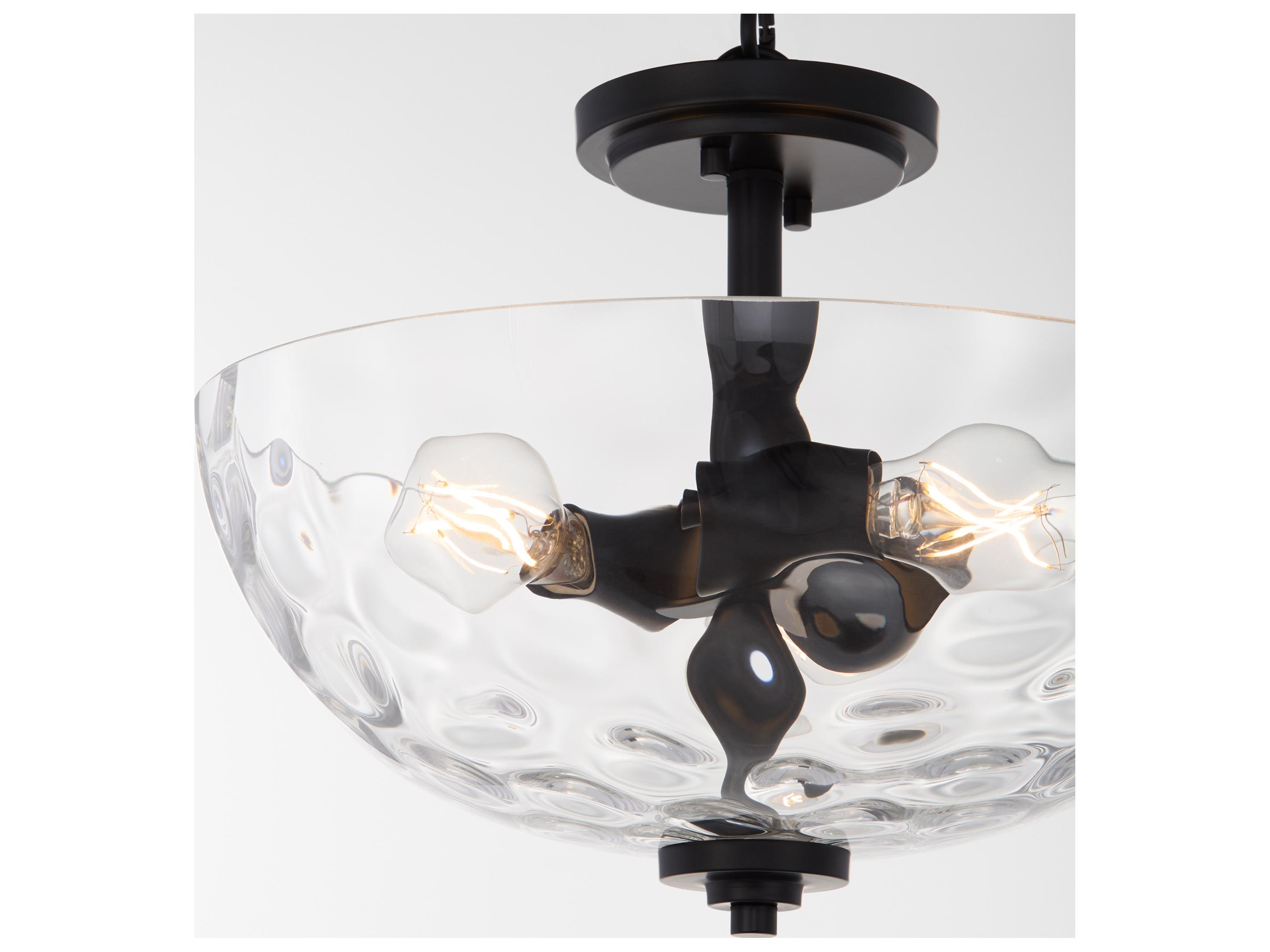 Quorum Adams 3-Light Matte Black Bowl Pendant