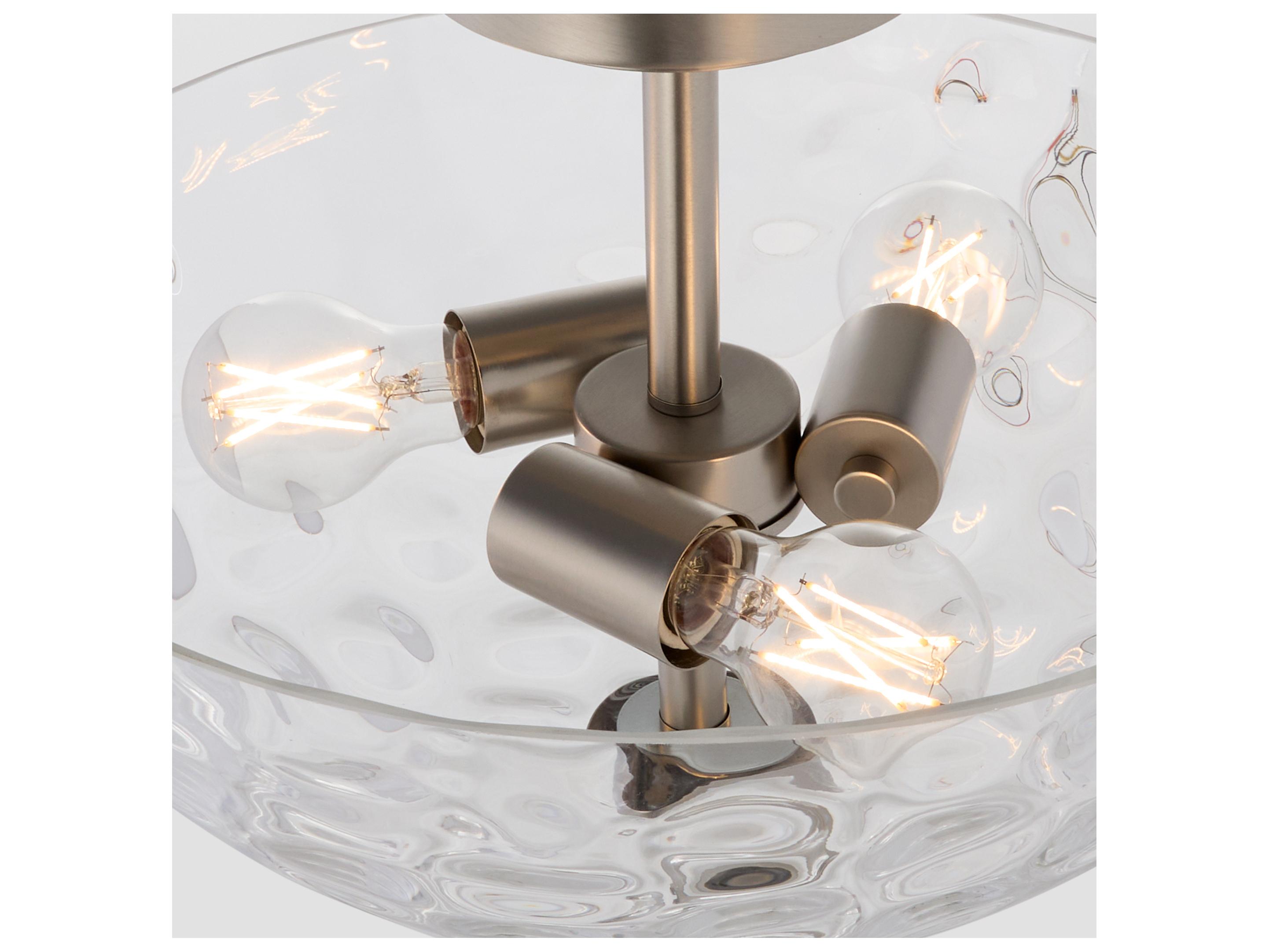 Quorum Adams 3-Light Satin Nickel Bowl Pendant