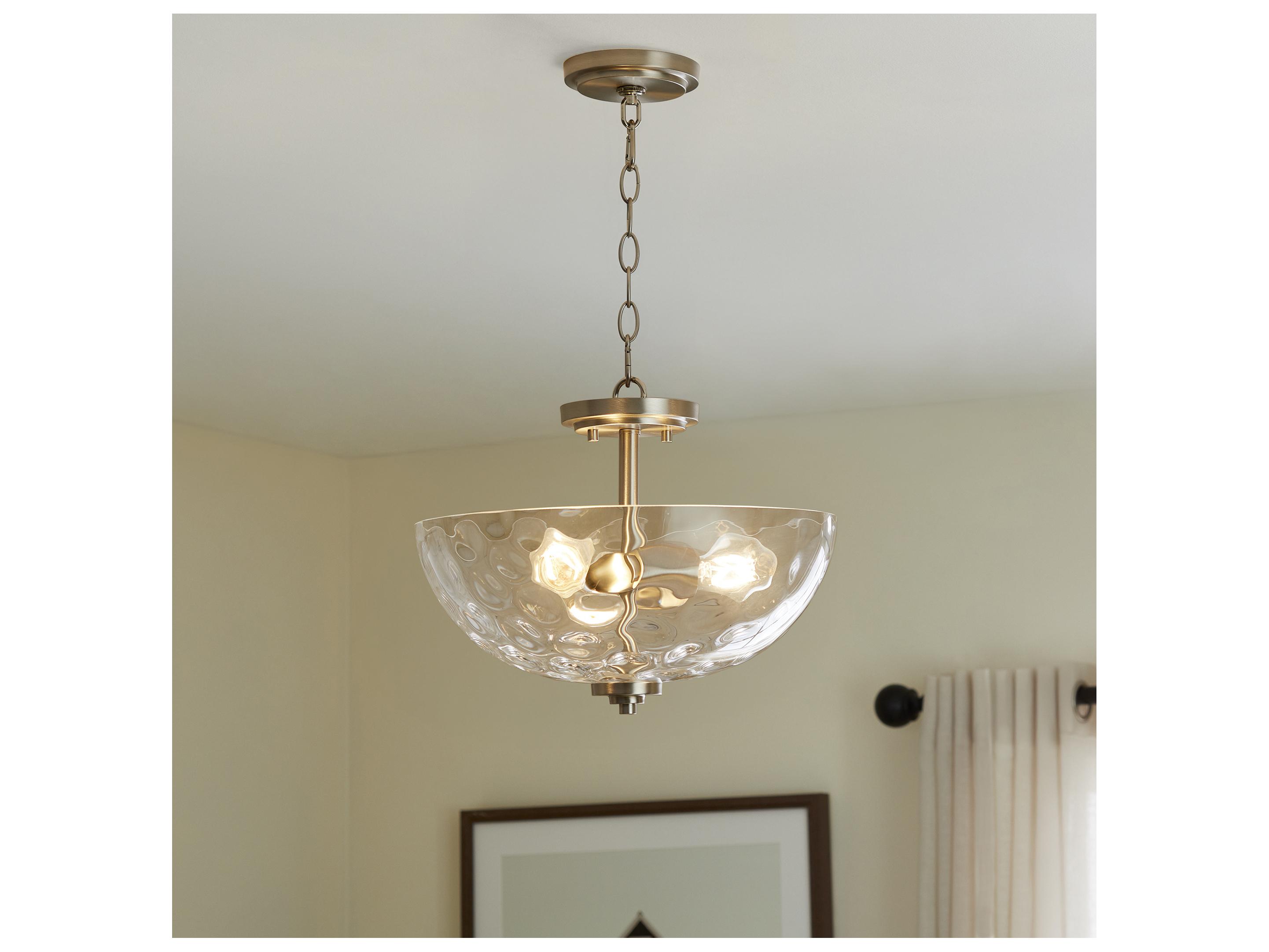 Quorum Adams 3-Light Satin Nickel Bowl Pendant