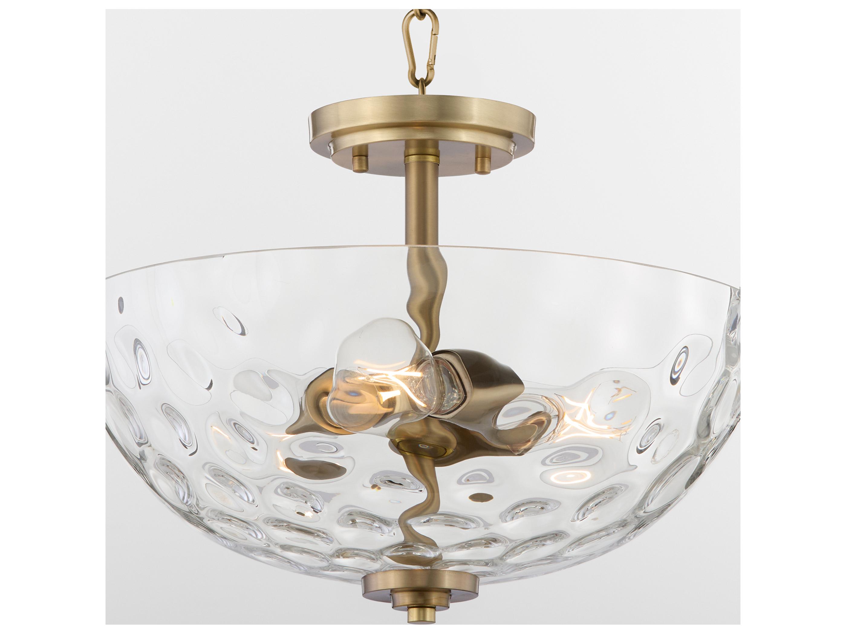 Quorum Adams 3-Light Aged Brass Bowl Pendant