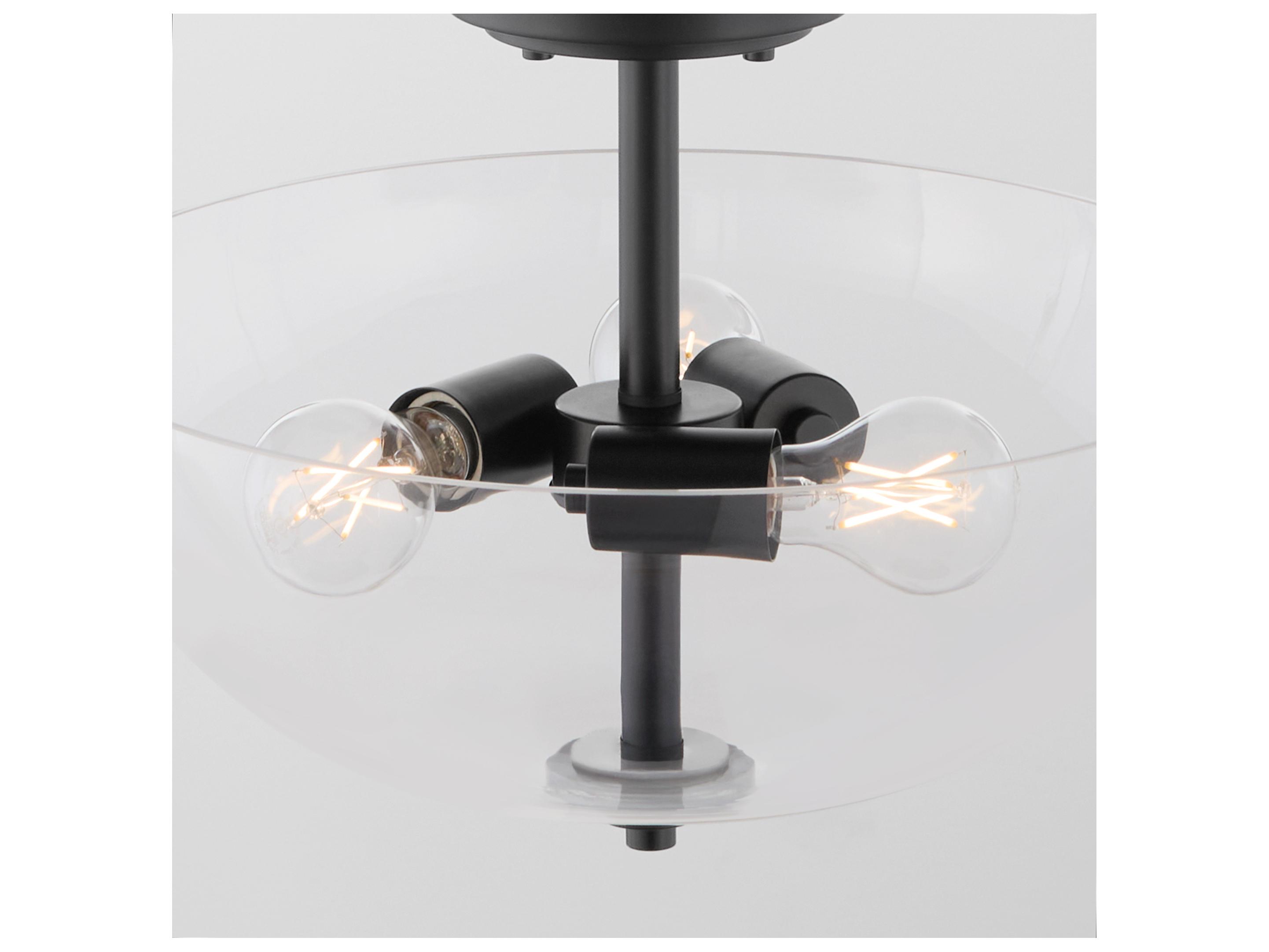 Quorum Adams 3-Light Matte Black Bowl Pendant