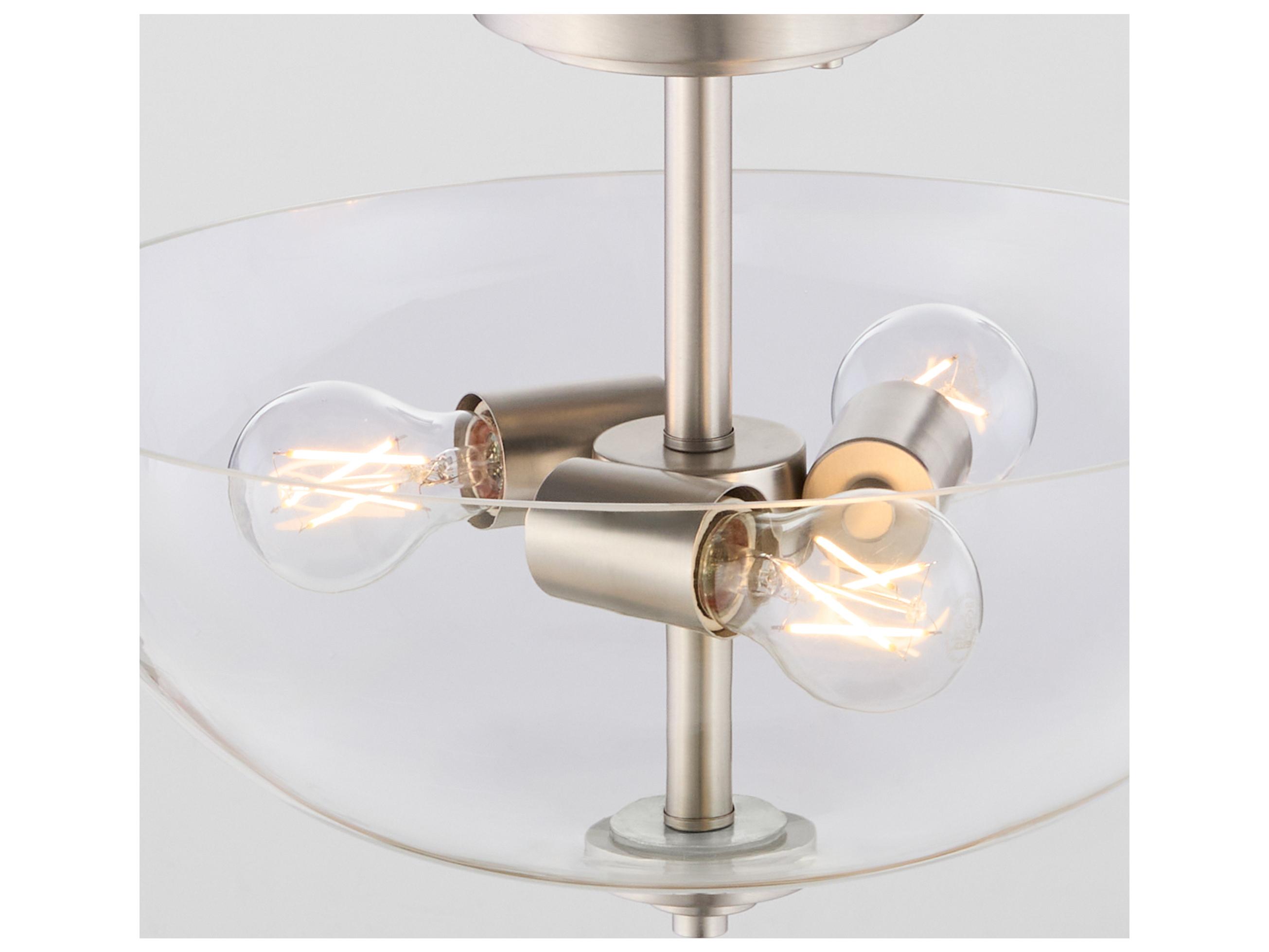 Quorum Adams 3-Light Satin Nickel Bowl Pendant