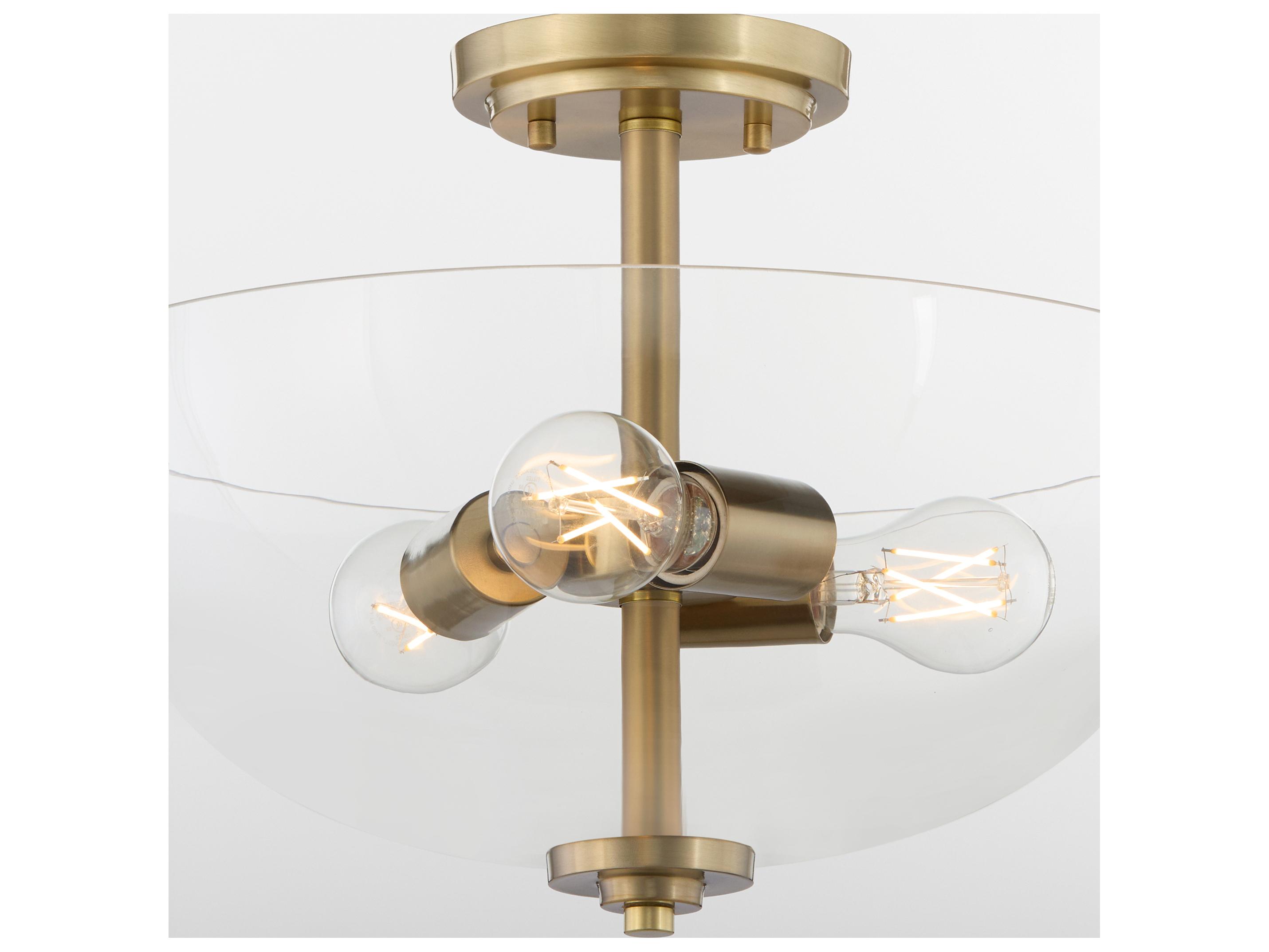 Quorum Adams 3-Light Aged Brass Bowl Pendant