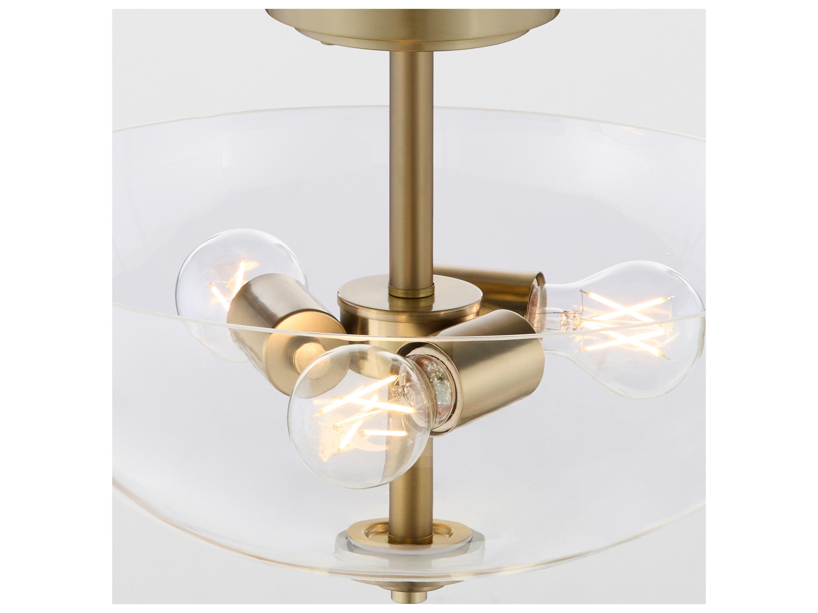 Quorum Adams 3-Light Aged Brass Bowl Pendant