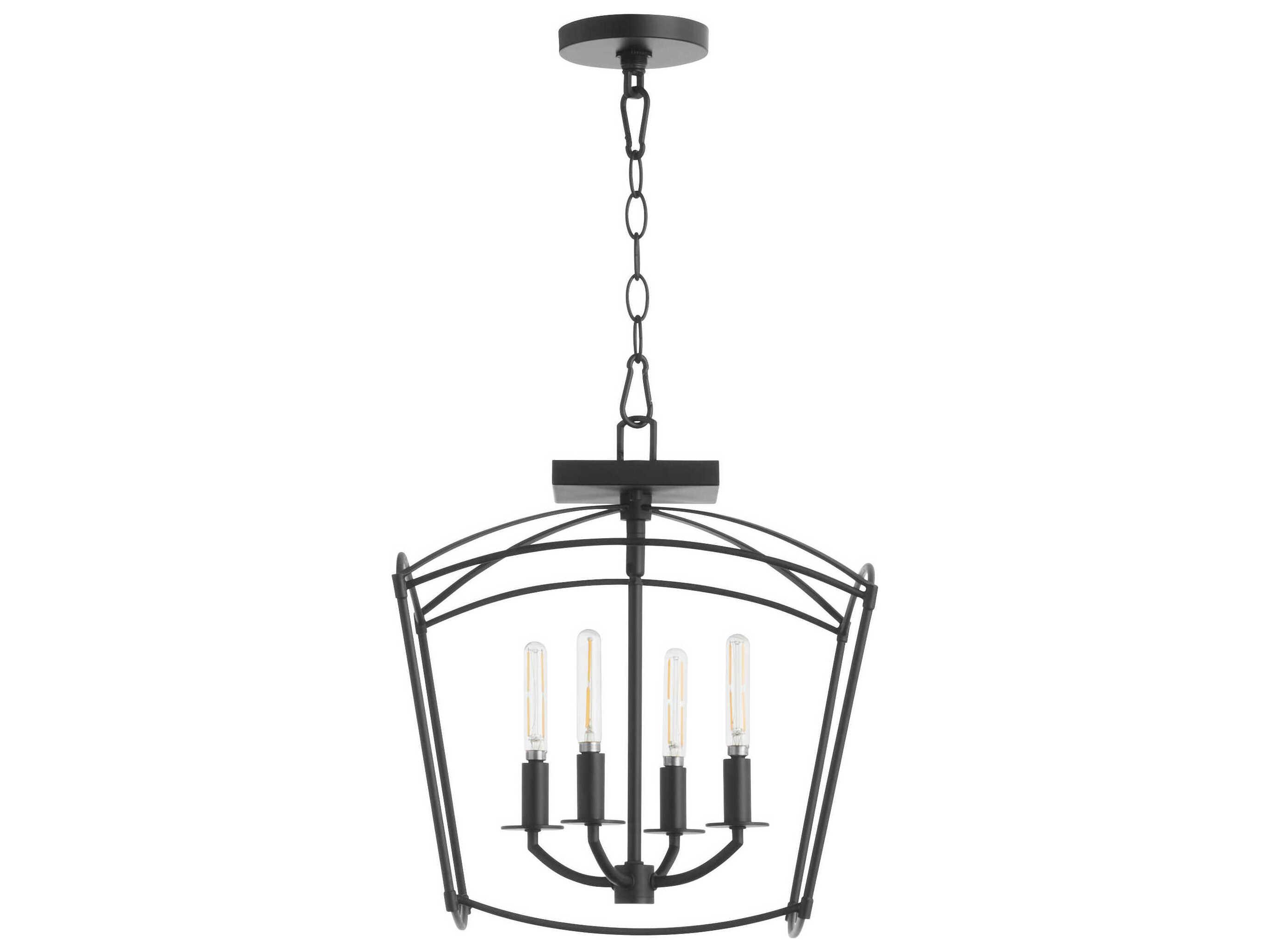 Quorum Mantle 4-Light Matte Black Pendant