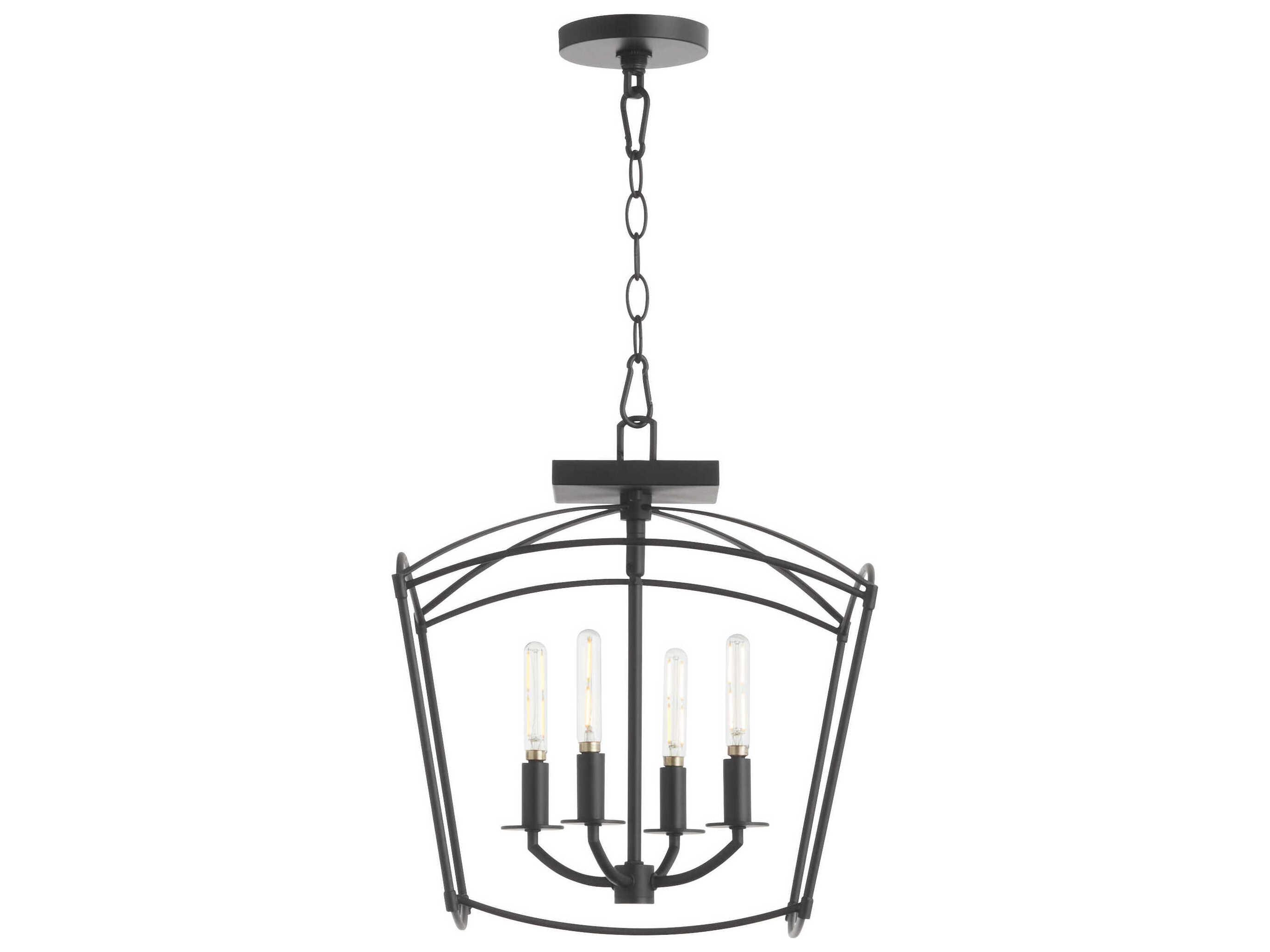 Quorum Mantle 4-Light Matte Black Pendant