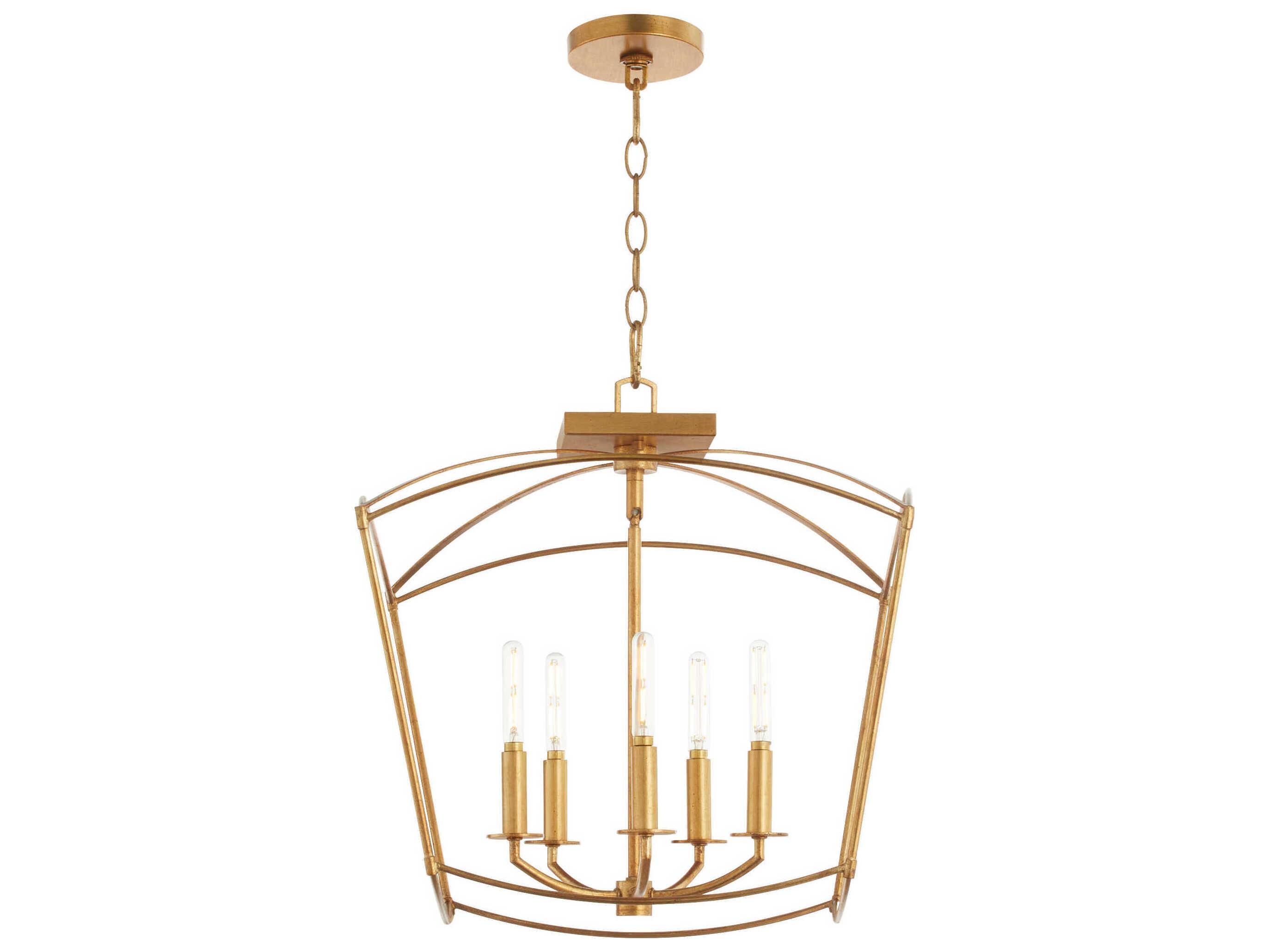 Quorum Mantle 5-Light Gold Leaf Pendant