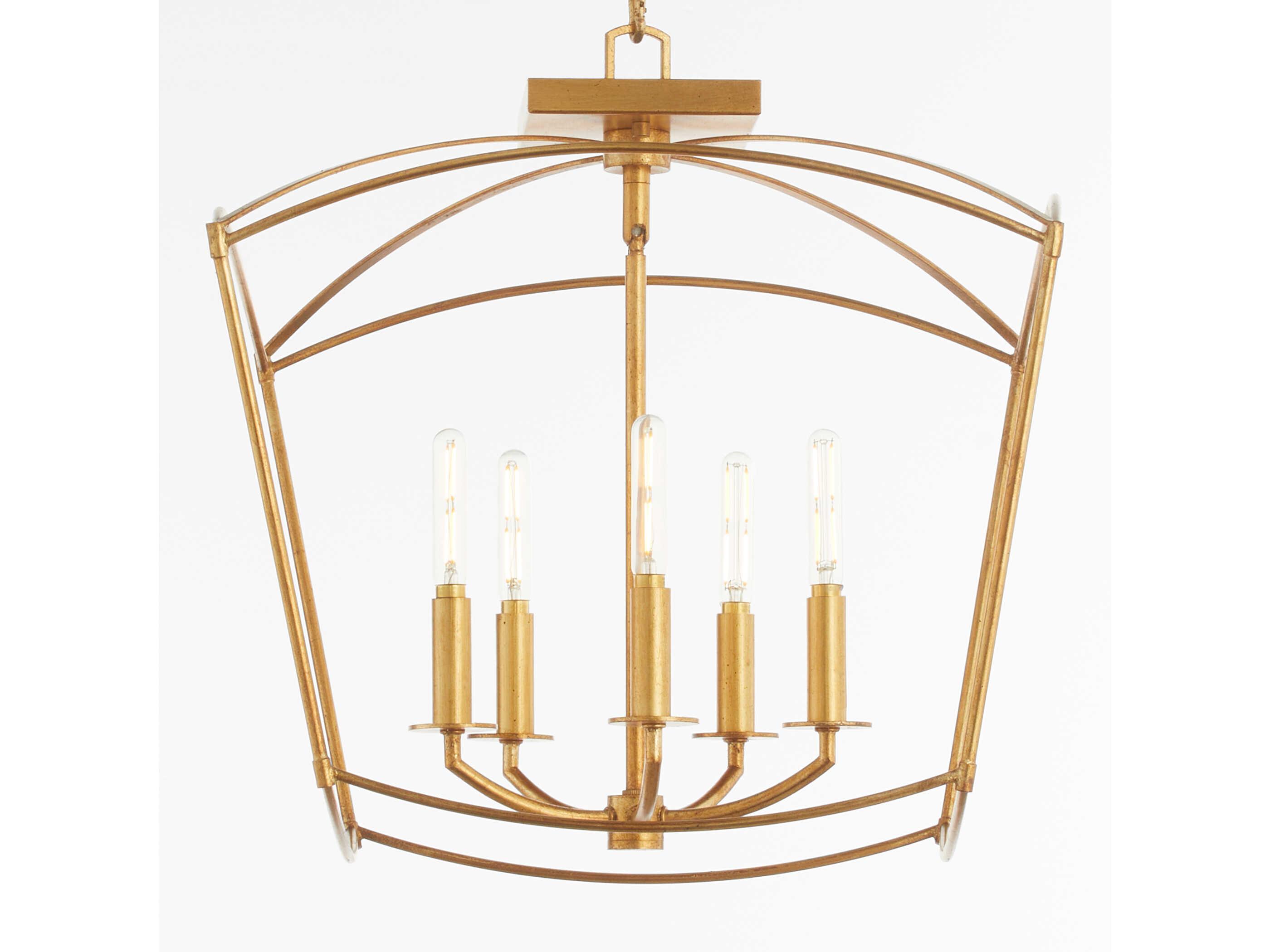 Quorum Mantle 5-Light Gold Leaf Pendant