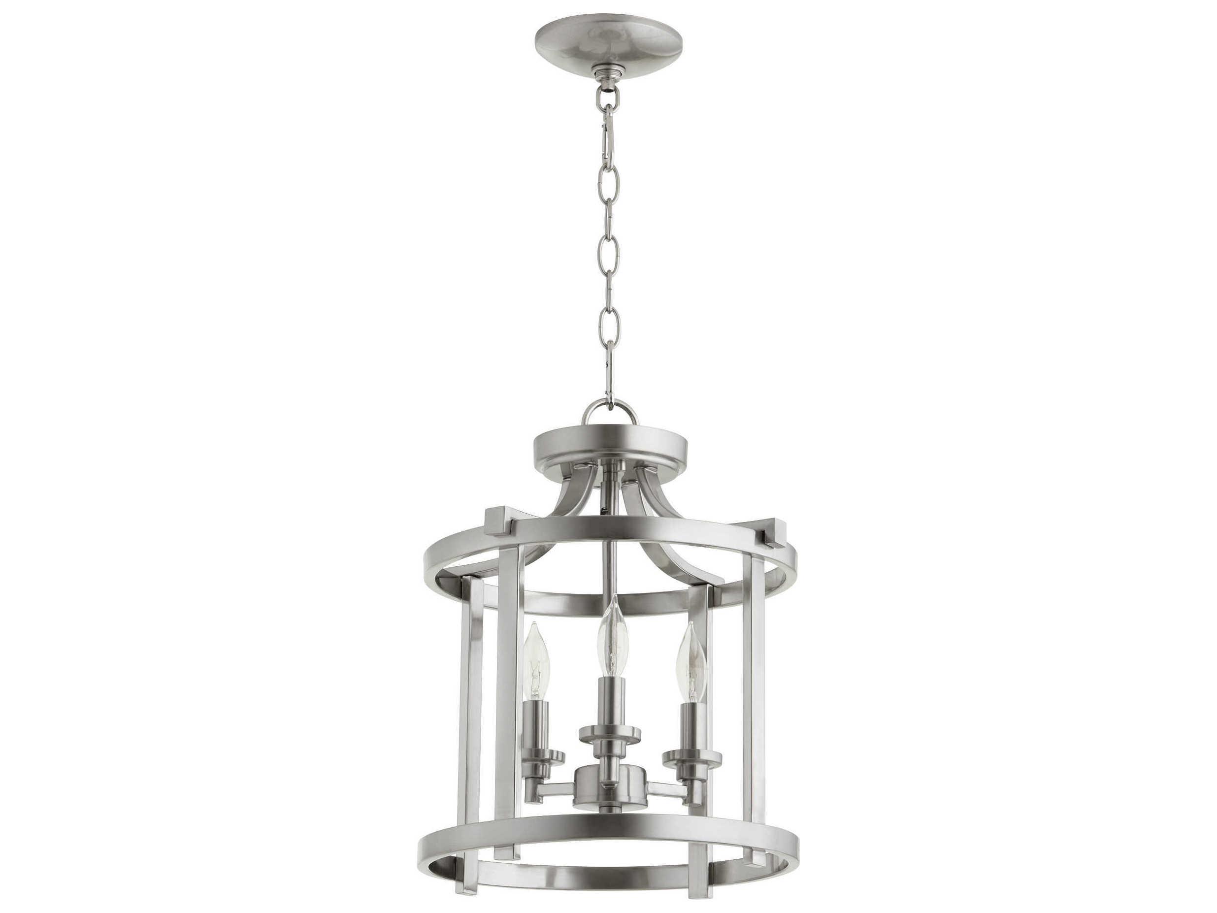 Quorum Lancaster 3-Light Satin Nickel Cylinder Pendant