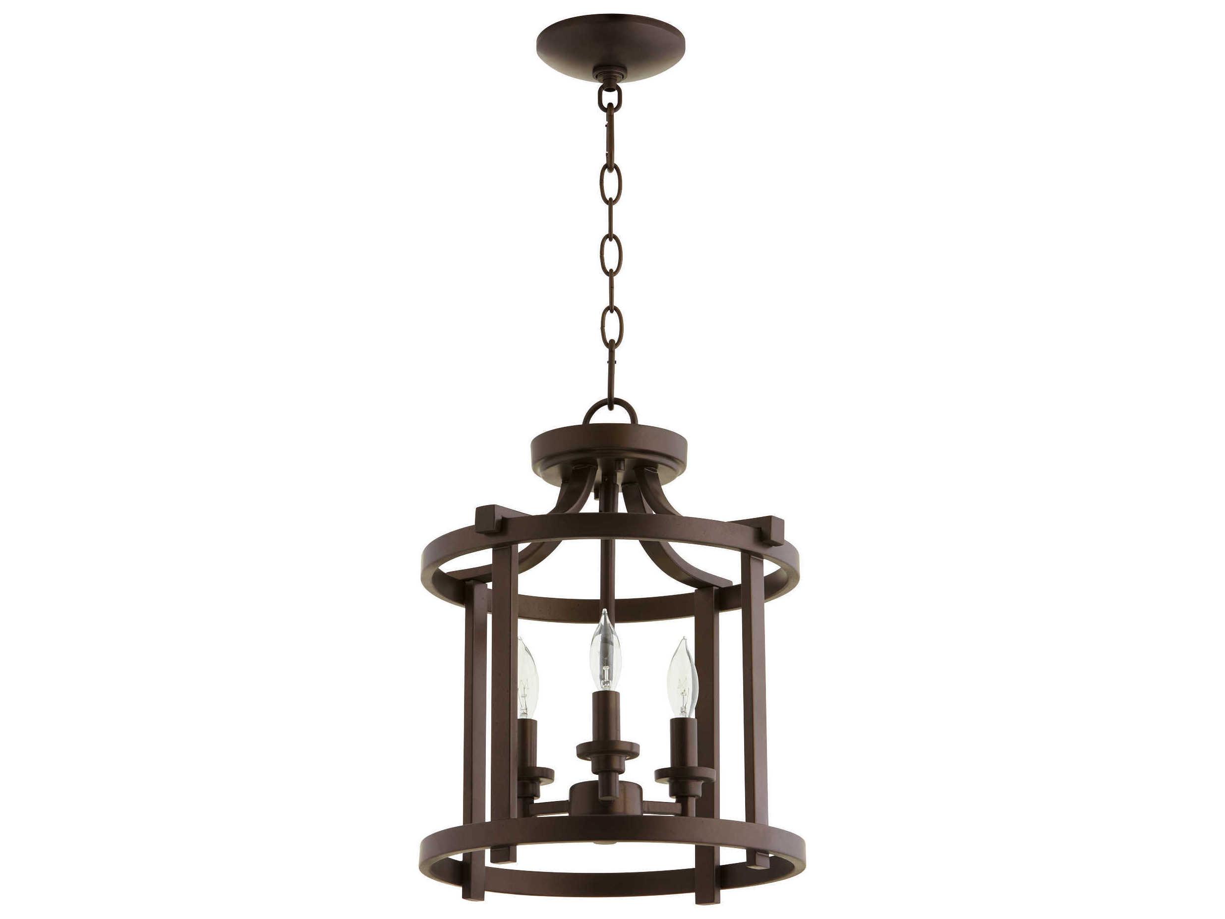 Quorum Lancaster 3-Light Oiled Bronze Cylinder Pendant