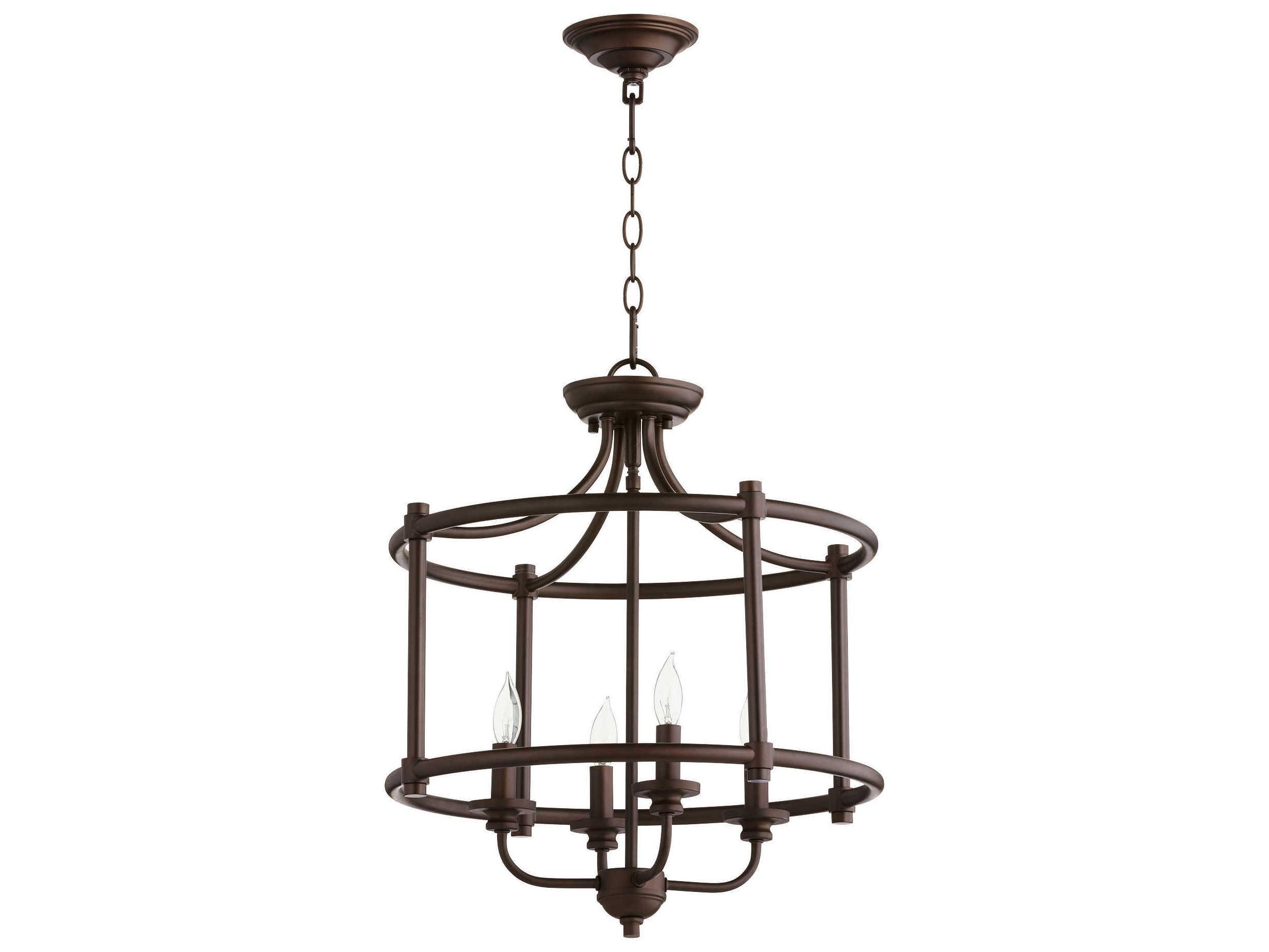 Quorum Rossington 4-Light Oiled Bronze Candelabra Drum Chandelier