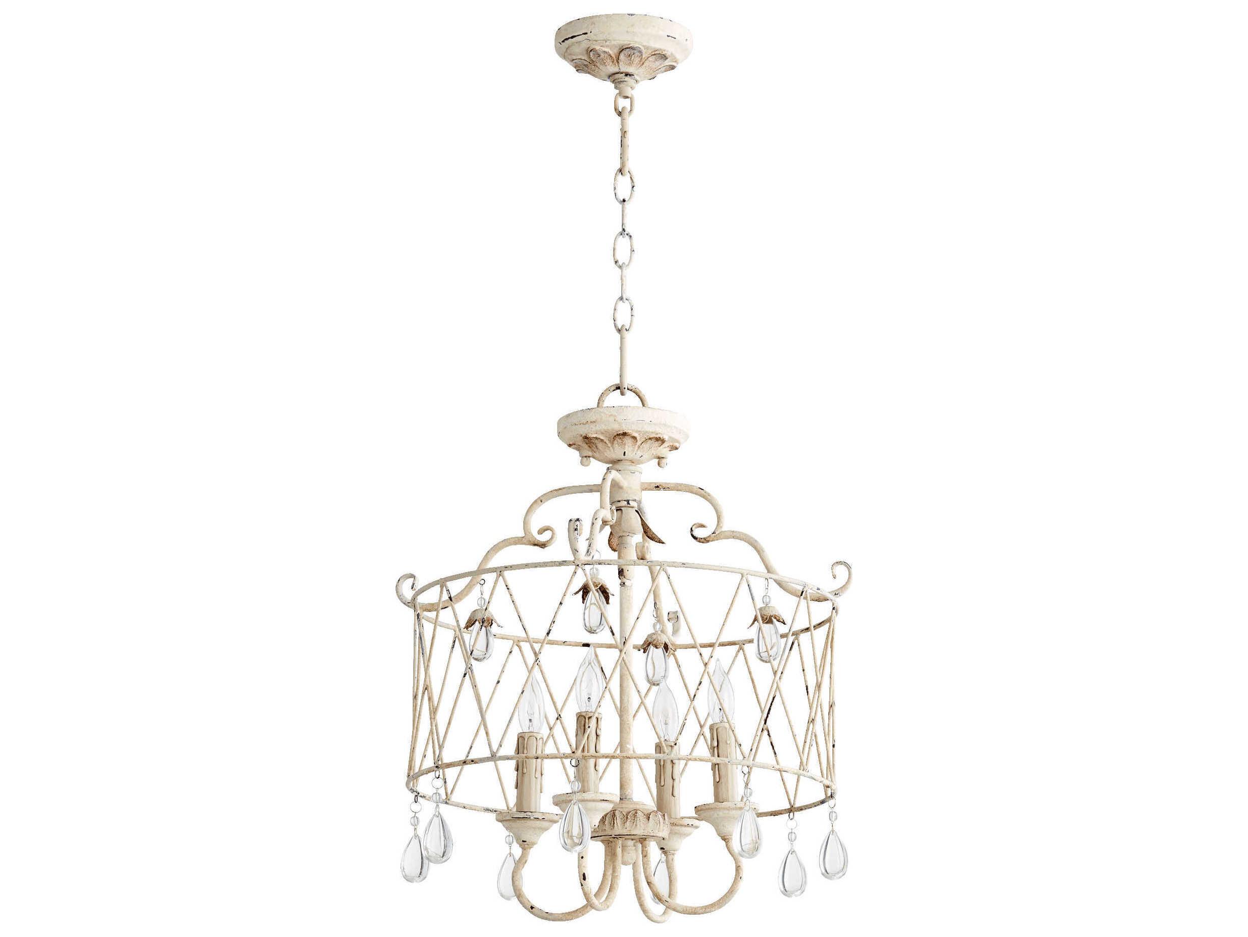 Quorum Venice 4-Light Persian White Crystal Candelabra Drum Chandelier