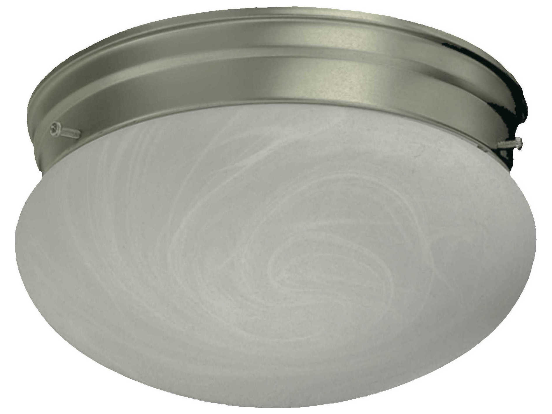 Quorum 1-Light Satin Nickel Glass Bowl Flush Mount