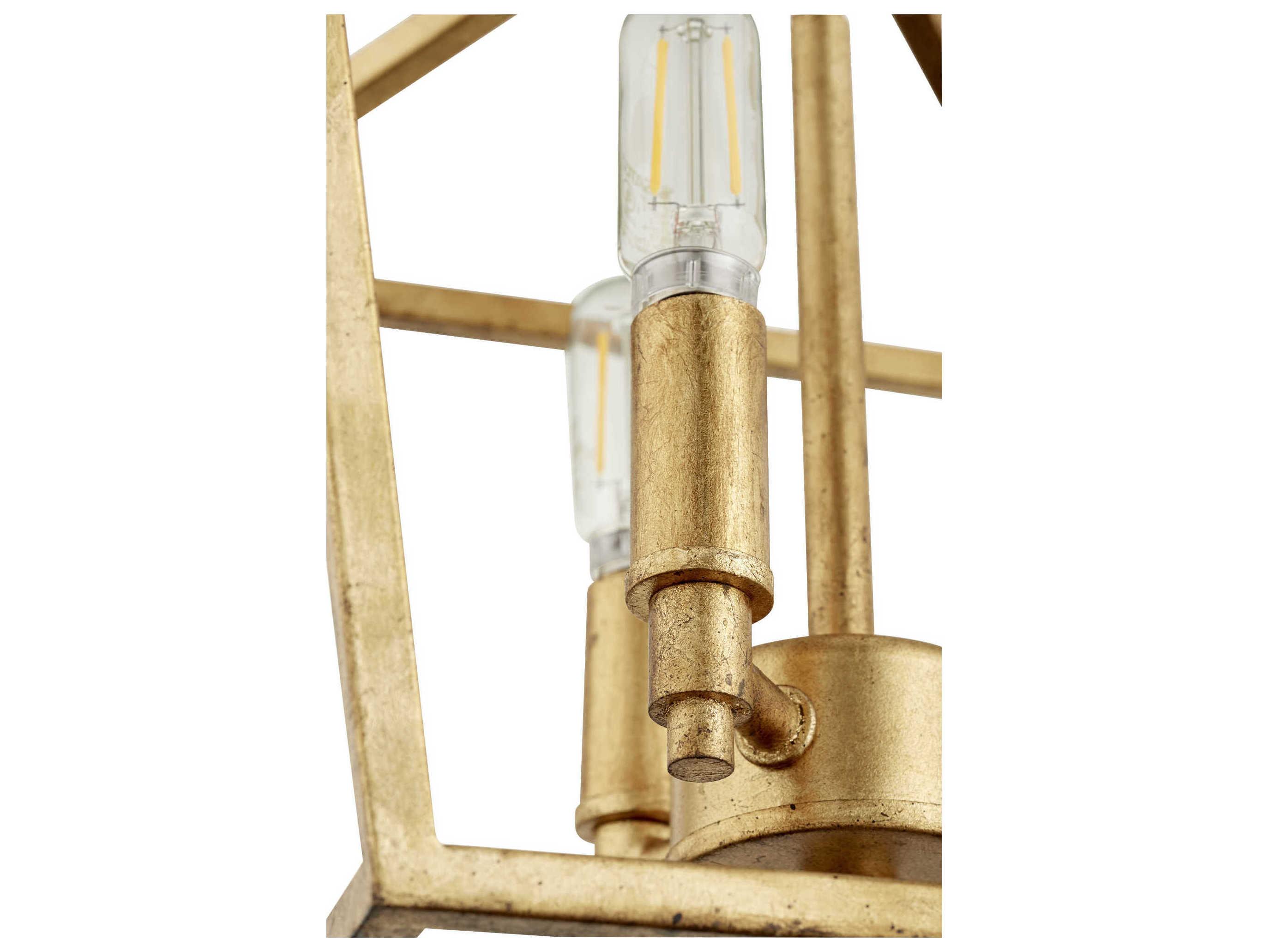 Quorum Gabriel 3-Light Gold Leaf Semi Flush Mount