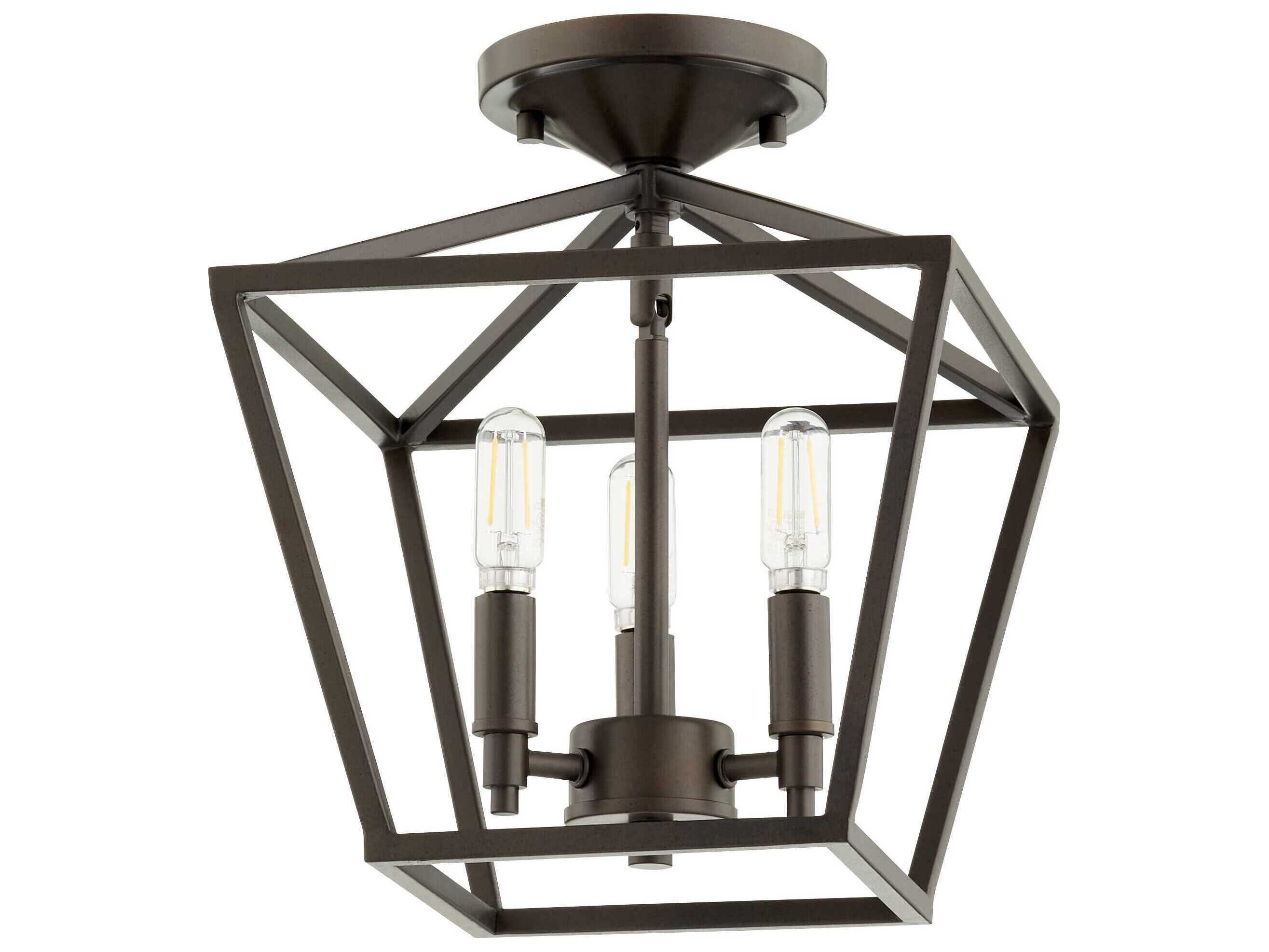 Quorum Gabriel 3-Light Oiled Bronze Semi Flush Mount