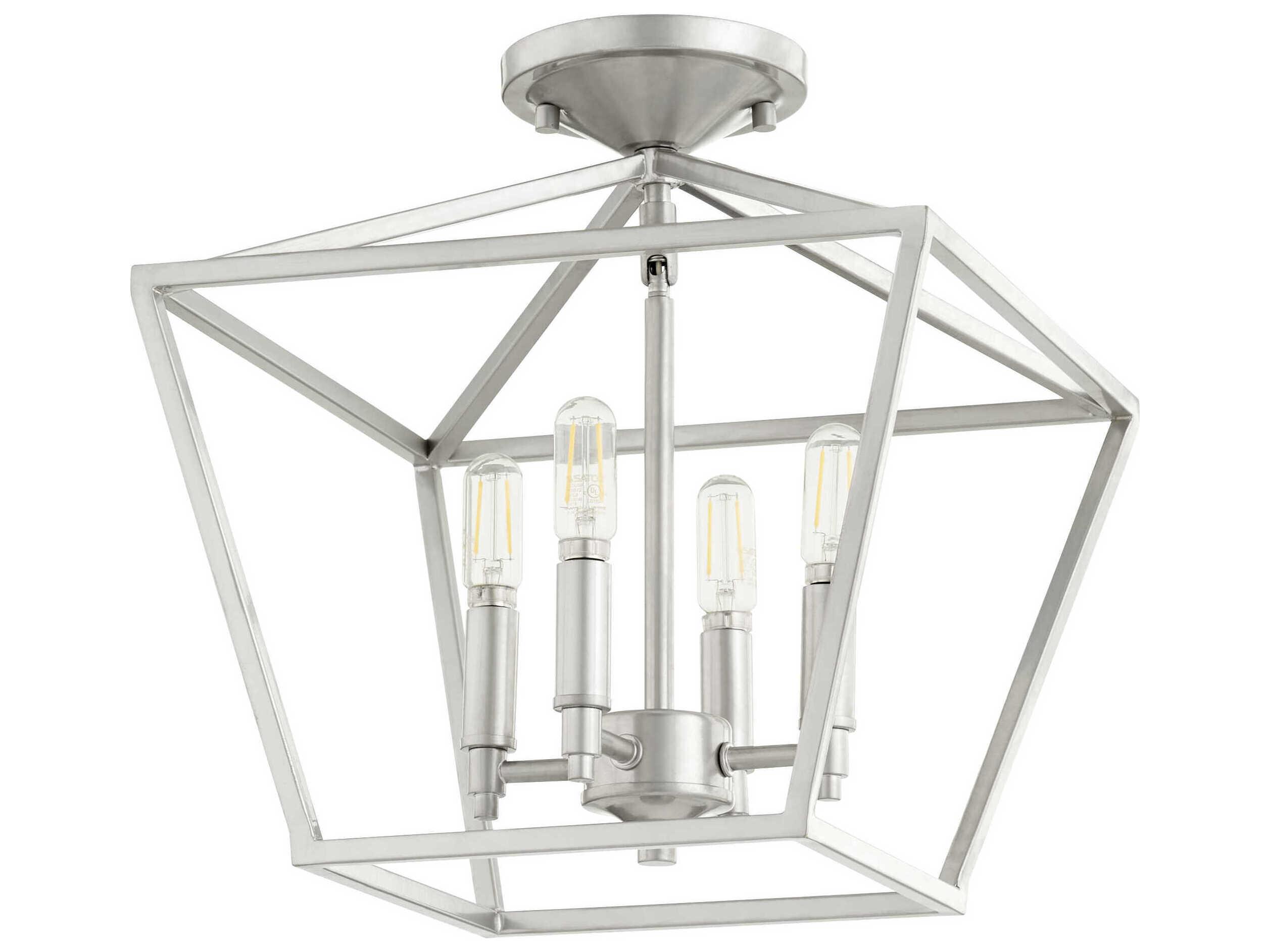 Quorum Gabriel 4-Light Classic Nickel Semi Flush Mount