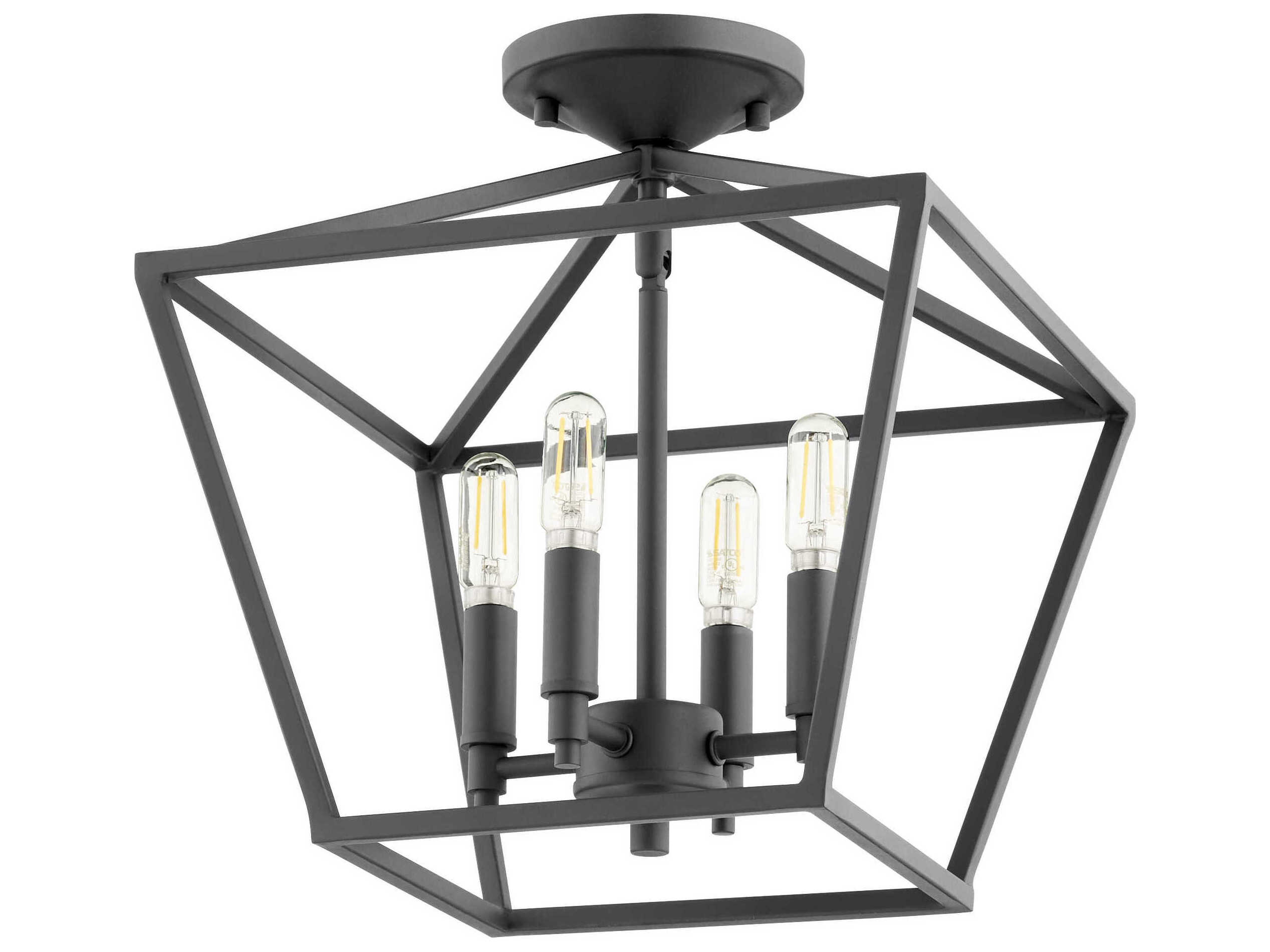 Quorum Gabriel 4-Light Noir Black Semi Flush Mount
