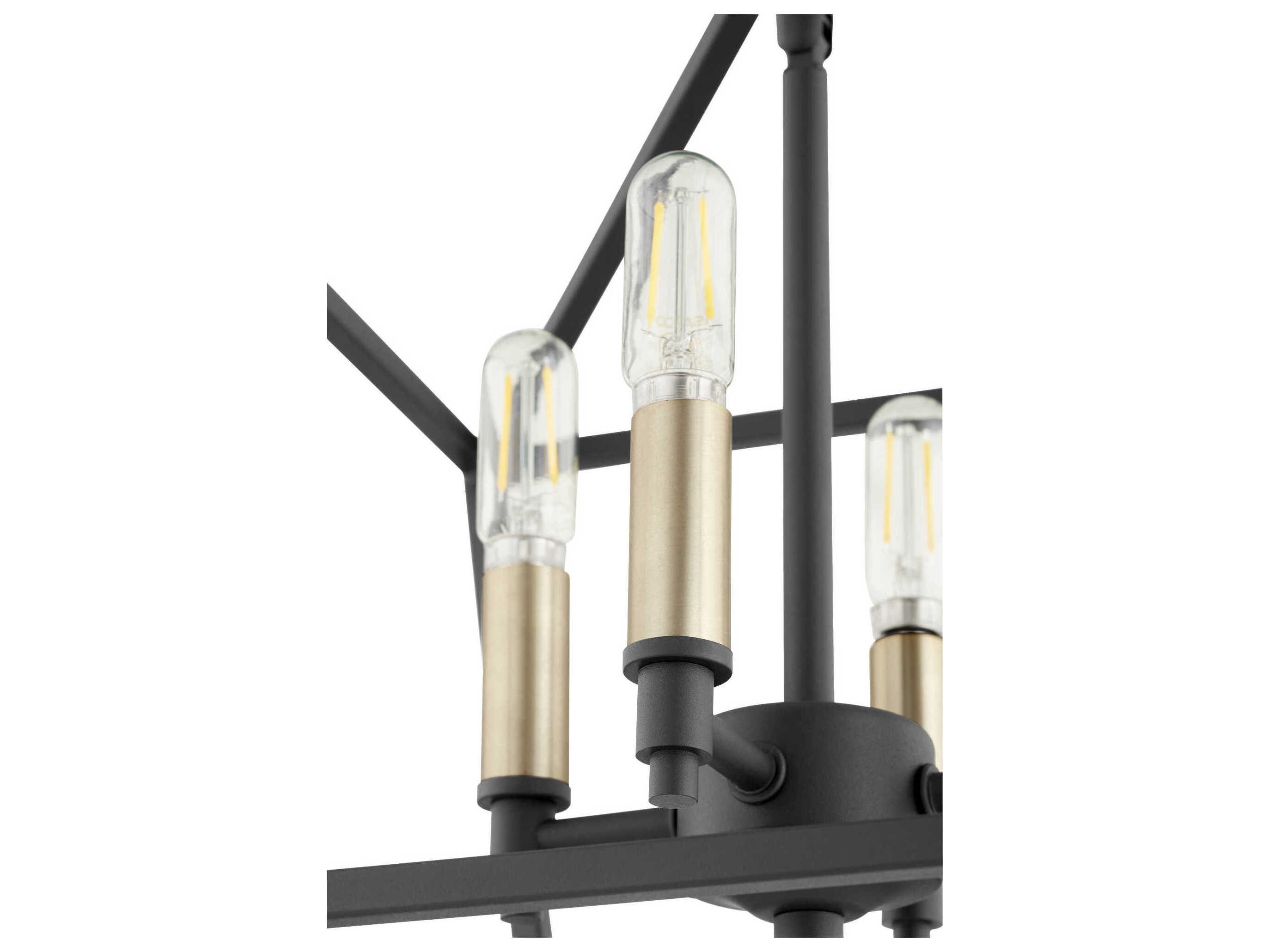 Quorum Gabriel 4-Light Noir Black Semi Flush Mount