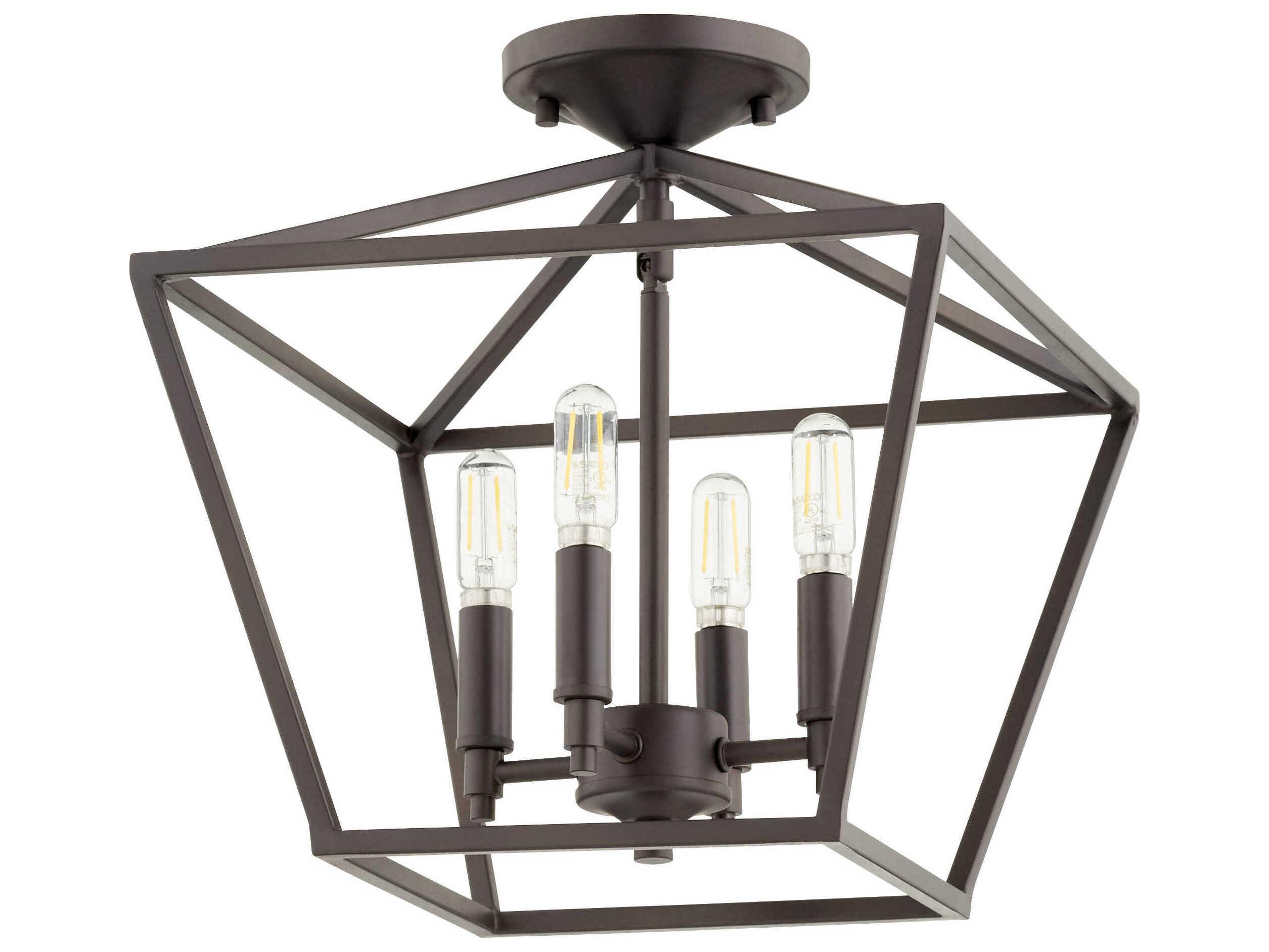 Quorum Gabriel 4-Light Oiled Bronze Semi Flush Mount