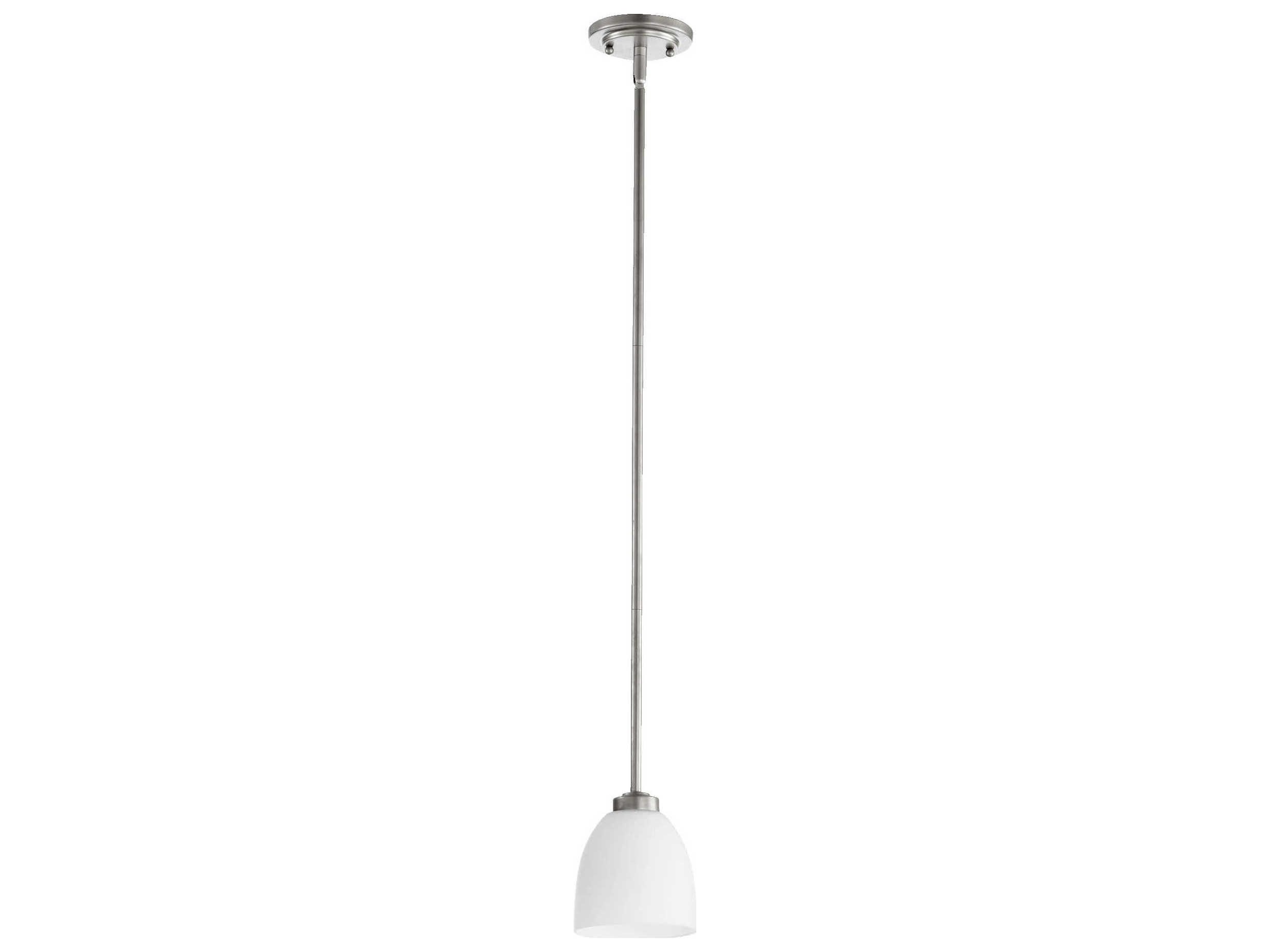 Quorum Reyes 1-Light Classic Nickel Glass Bell Mini Pendant