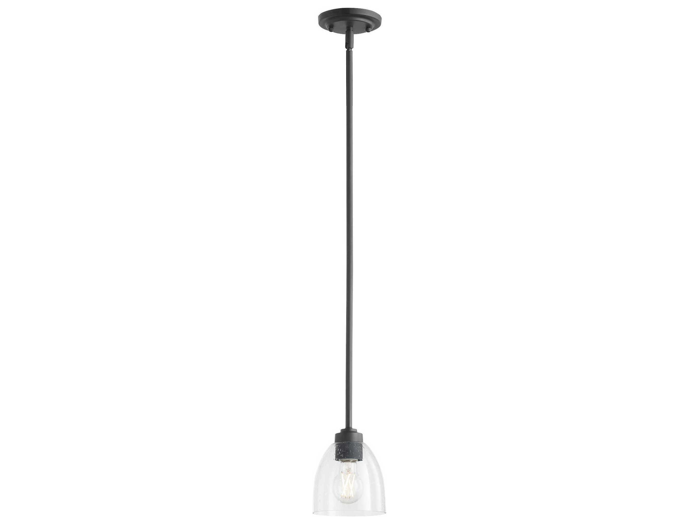 Quorum Reyes 1-Light Textured Black Bell Mini Pendant