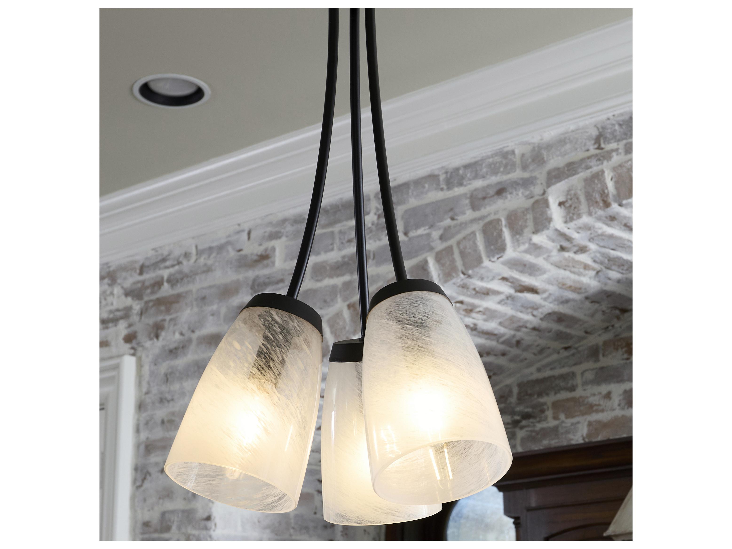 Quorum Arpeggio 3-Light Steel Glass Black Cylinder Pendant