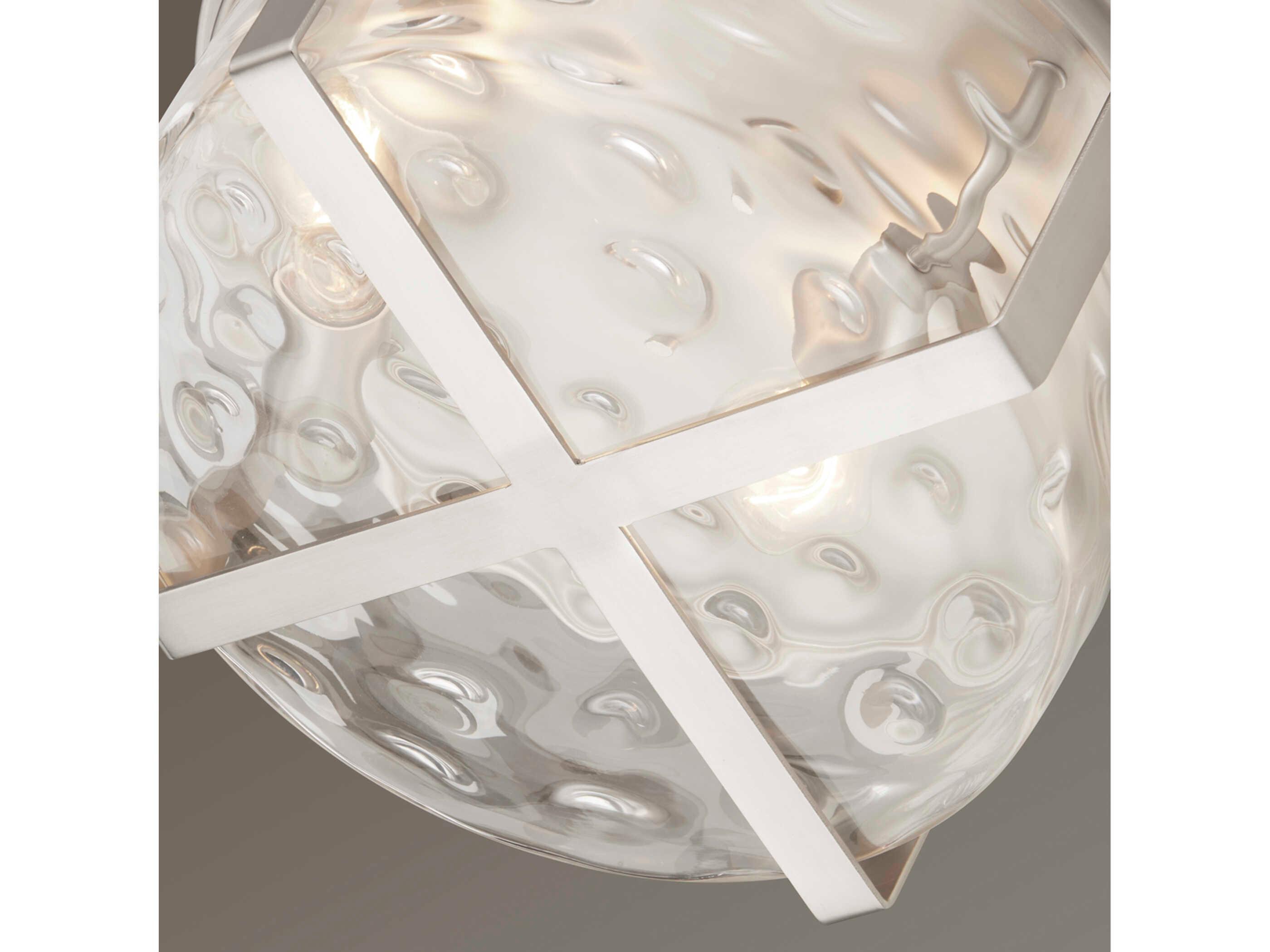 Quorum Steinway 2-Light Satin Nickel Glass Flush Mount