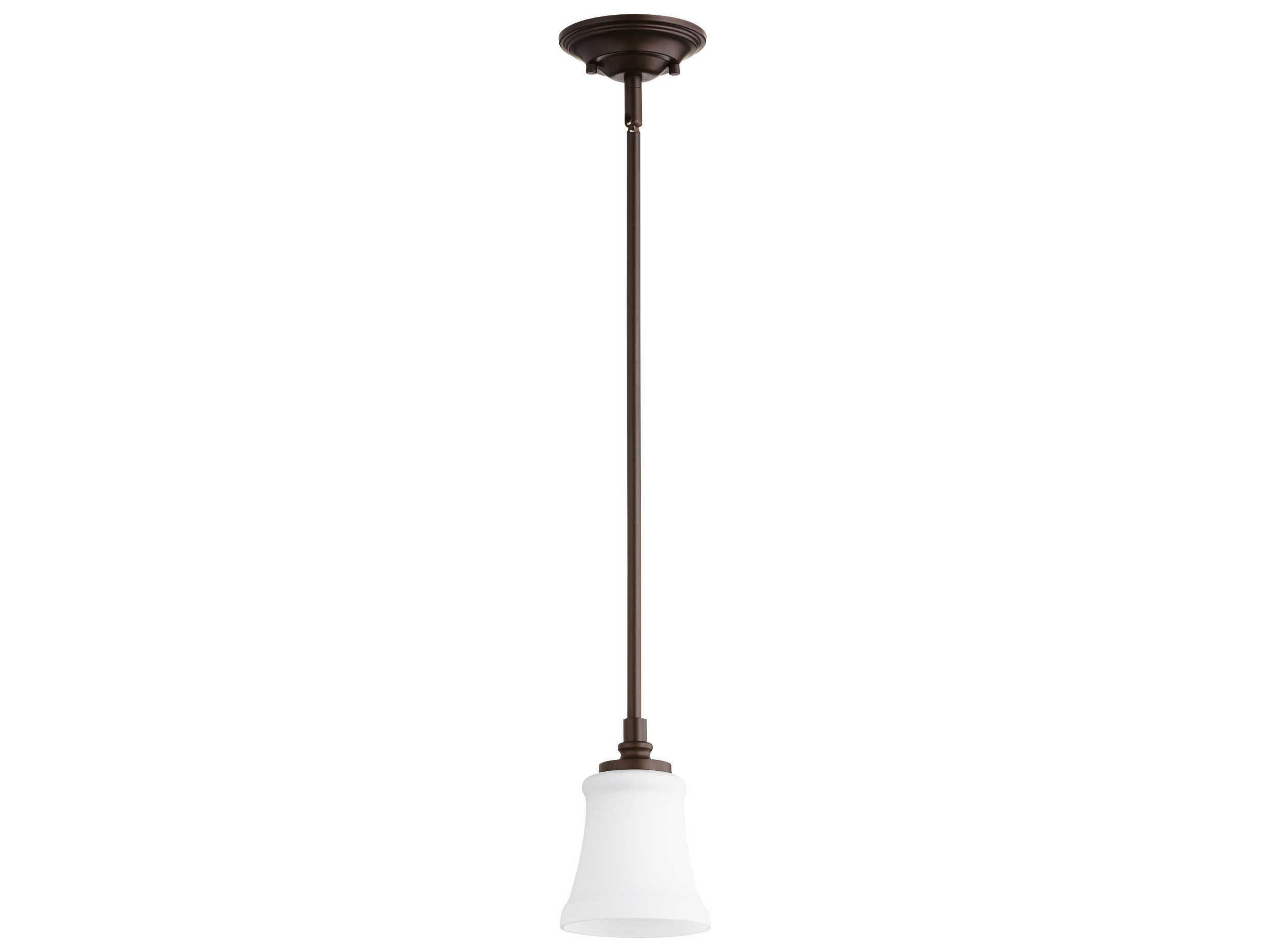 Quorum Rossington 1-Light Oiled Bronze Glass Mini Pendant