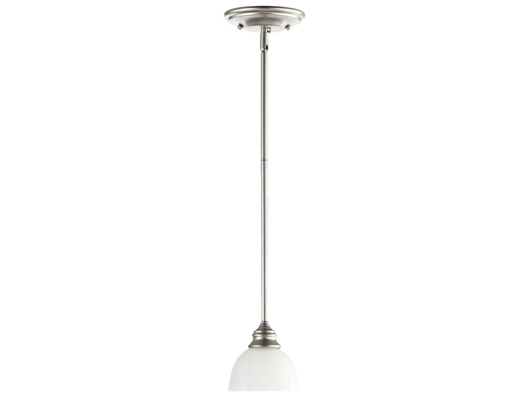 Quorum Bryant 1-Light Classic Nickel Glass Bell Mini Pendant