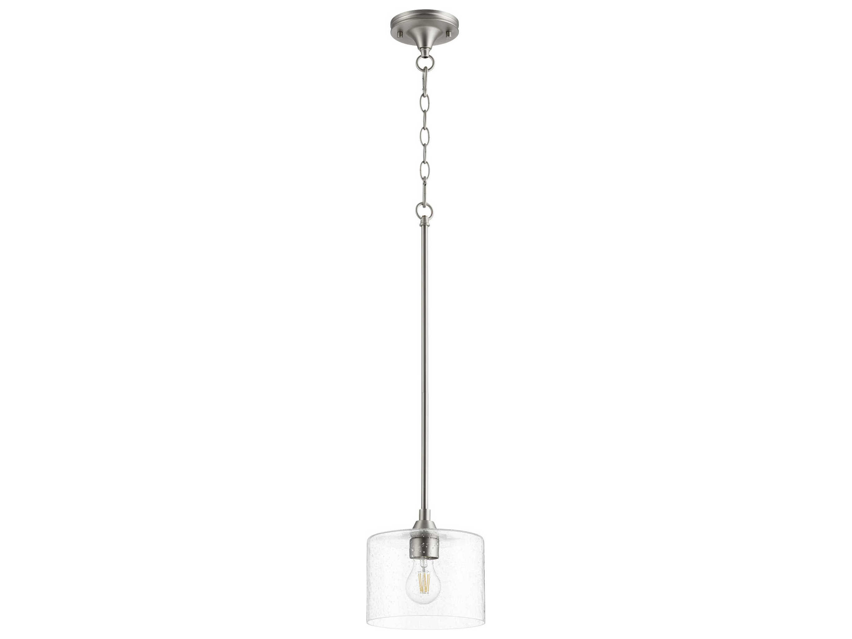 Quorum Dakota 1-Light Satin Nickel Drum Mini Pendant