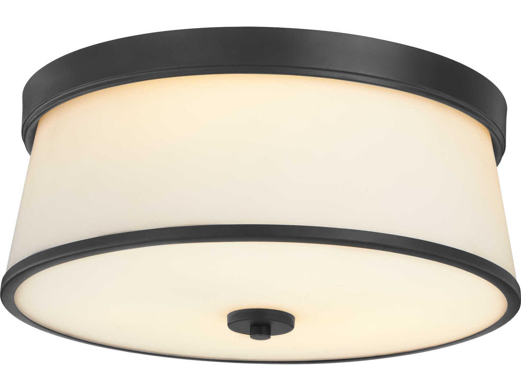 Quorum Weir 3-Light Matte Black Flush Mount