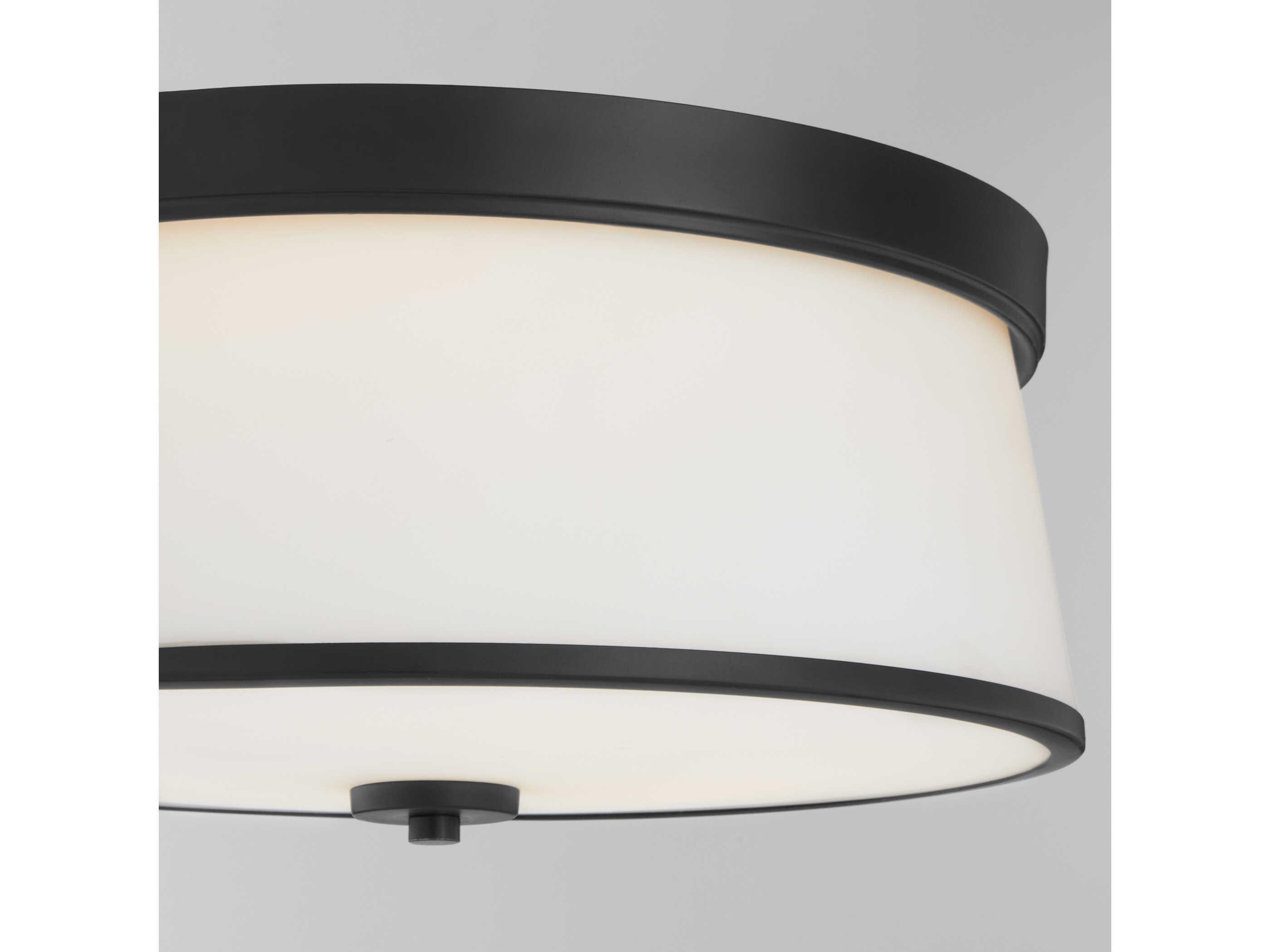 Quorum Weir 3-Light Matte Black Flush Mount