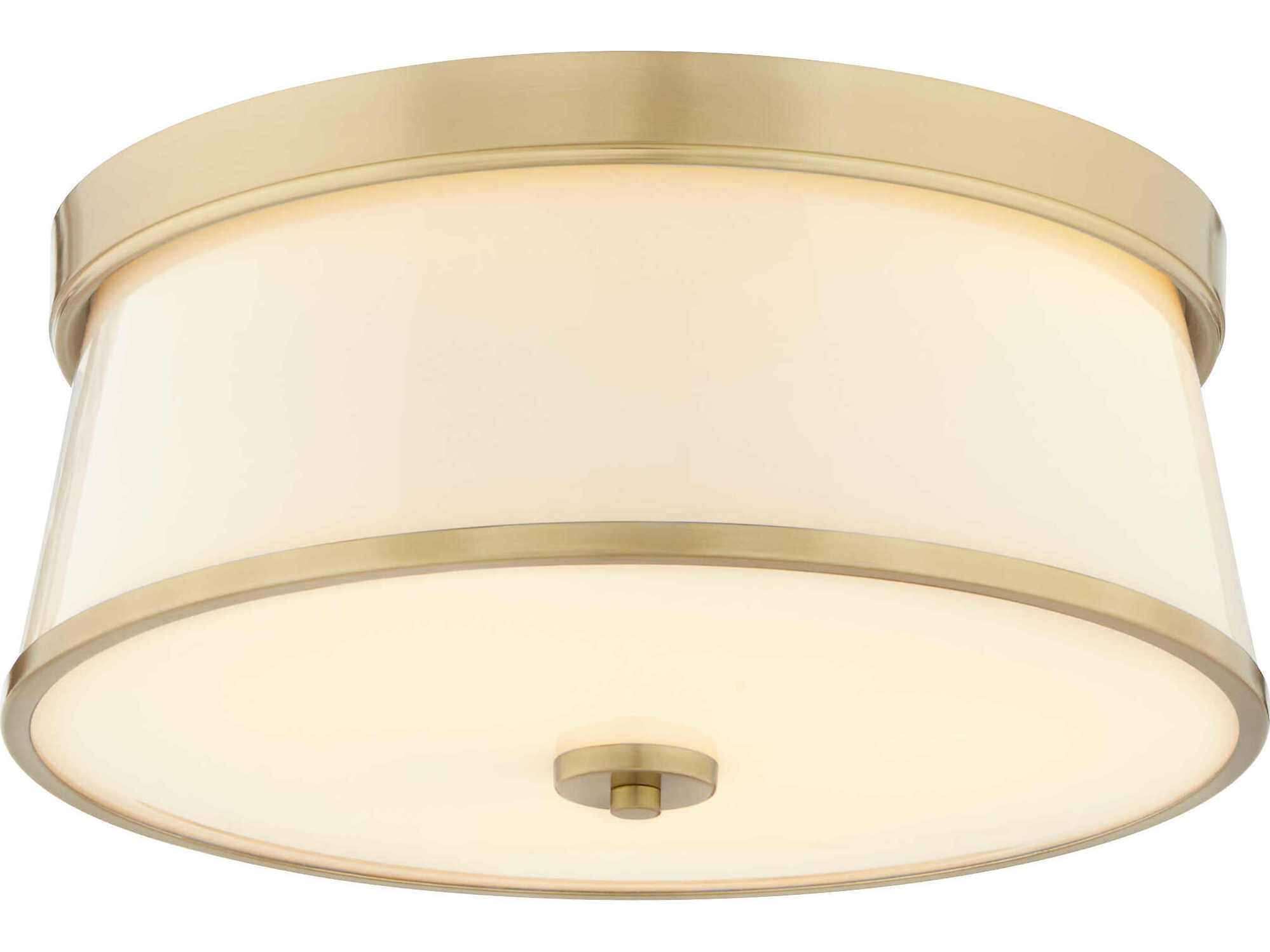 Quorum Weir 3-Light Aged Brass Flush Mount