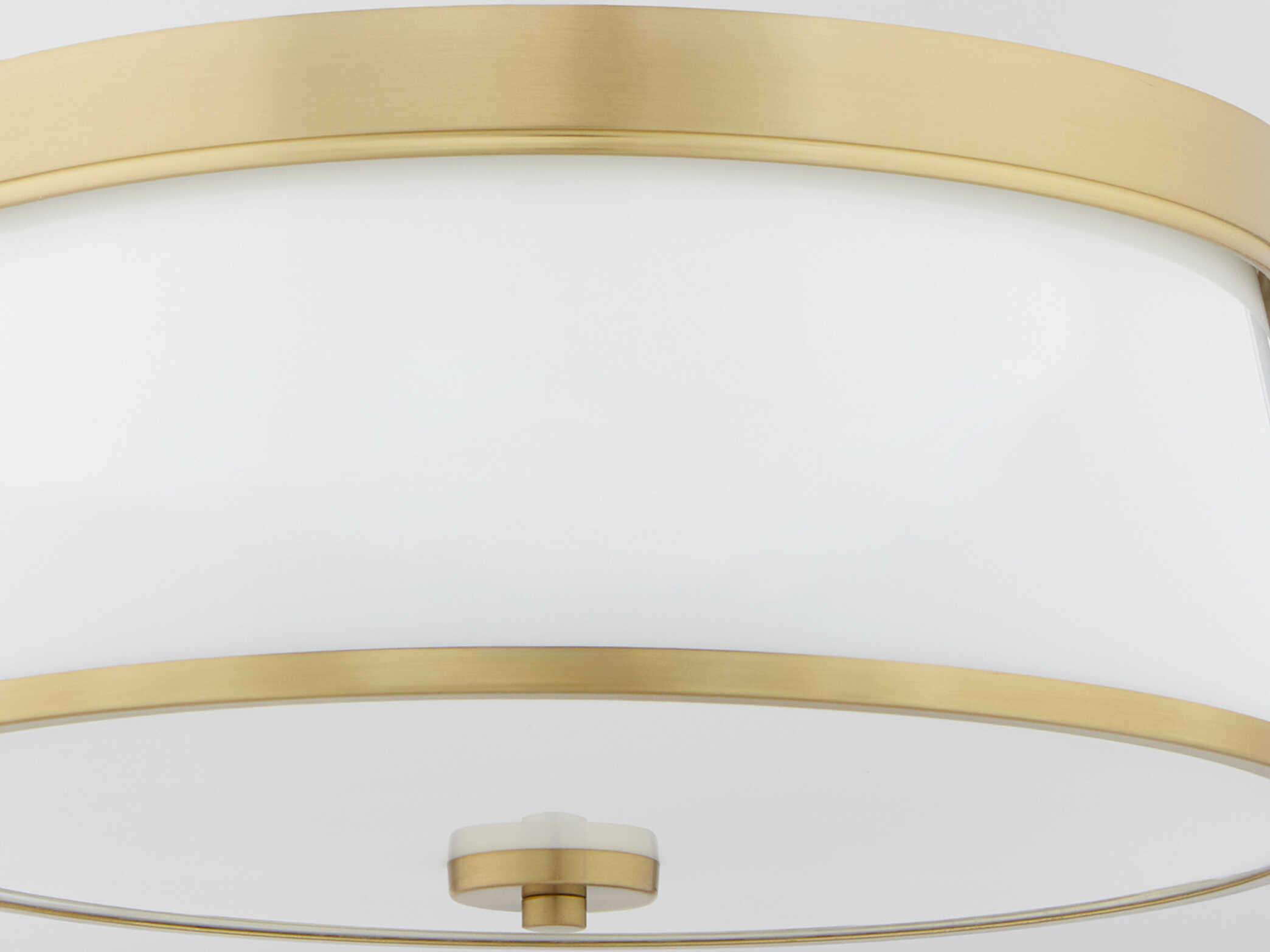 Quorum Weir 3-Light Aged Brass Flush Mount