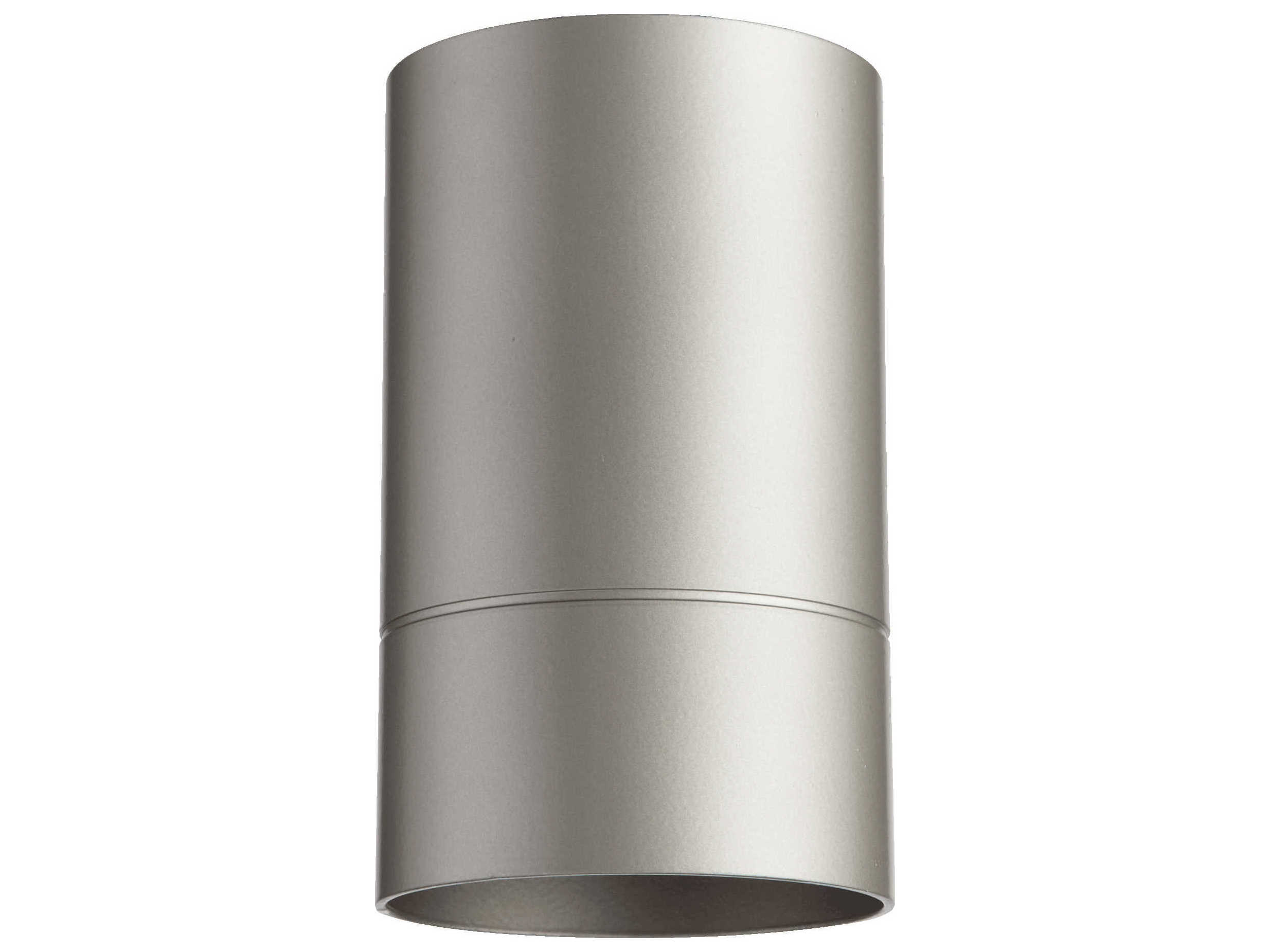 Quorum Cylinder 1-Light Graphite Silver Flush Mount