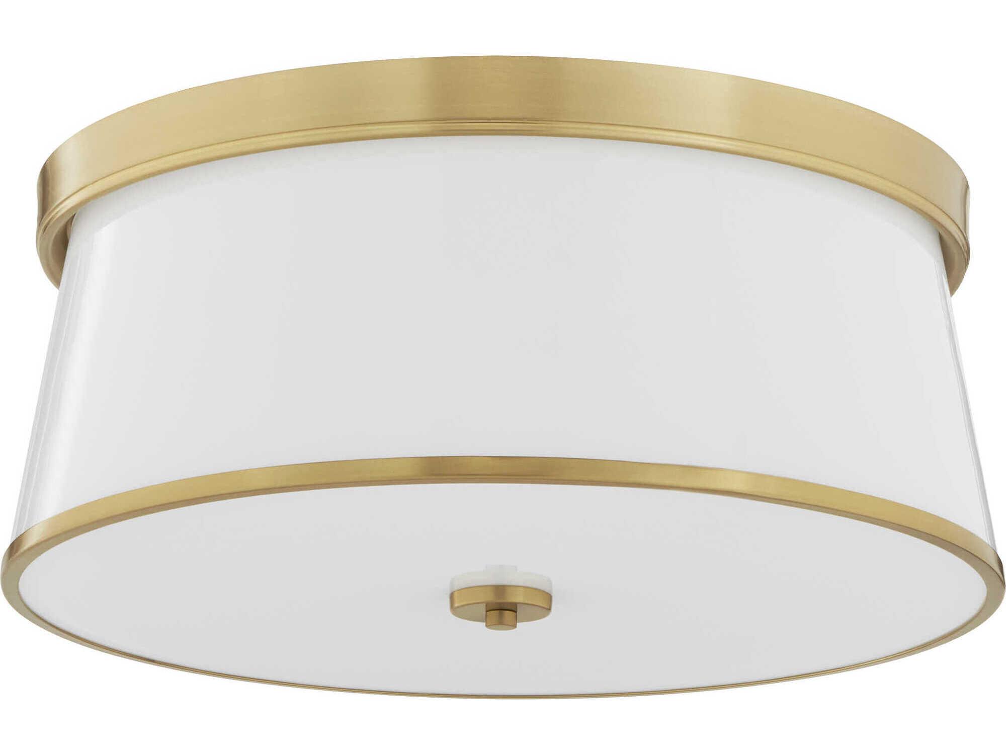 Quorum Weir 4-Light Aged Brass Flush Mount