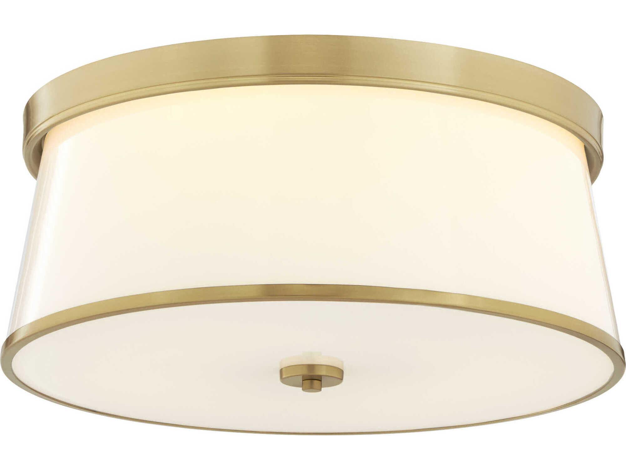 Quorum Weir 4-Light Aged Brass Flush Mount