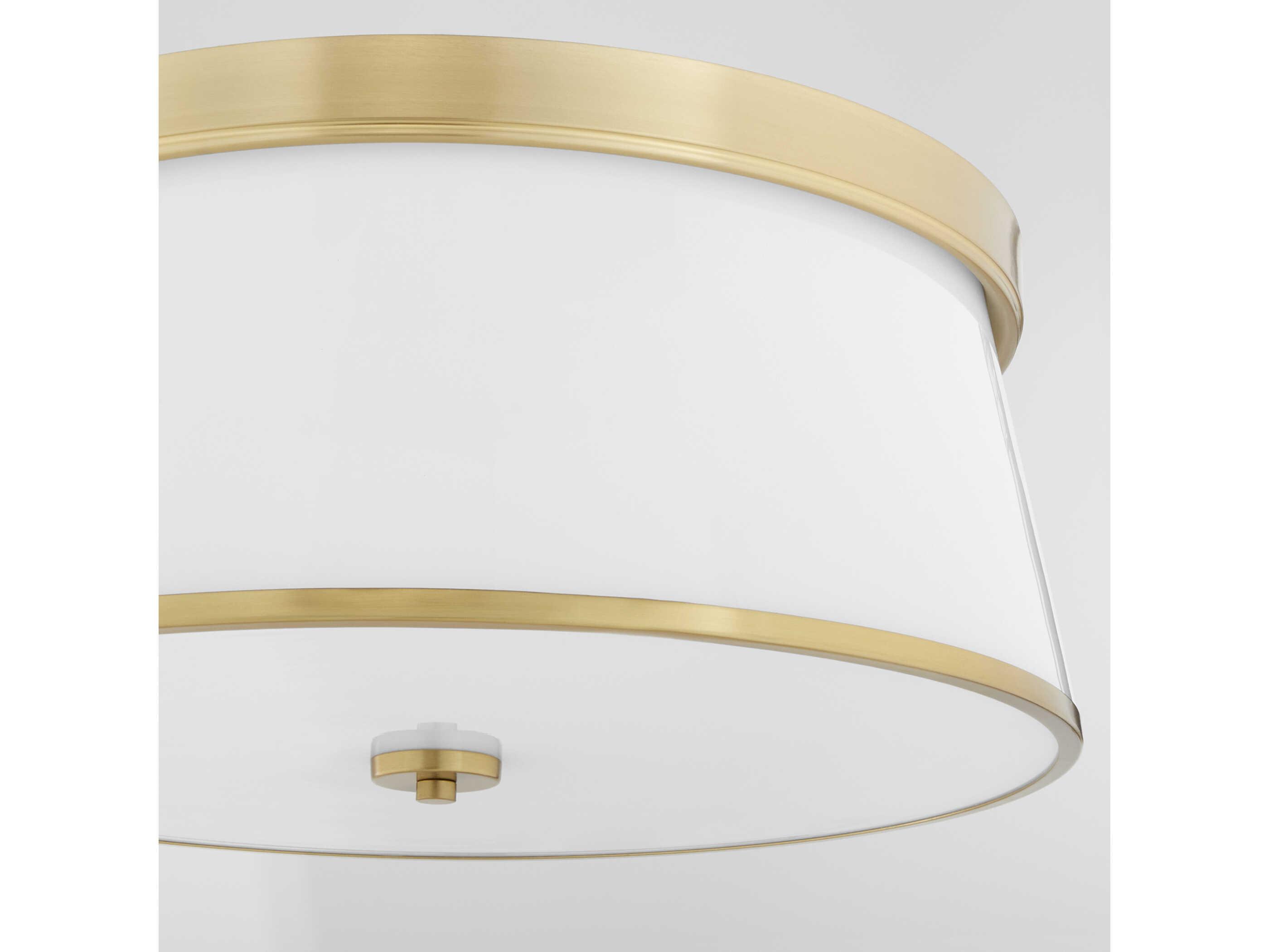 Quorum Weir 4-Light Aged Brass Flush Mount