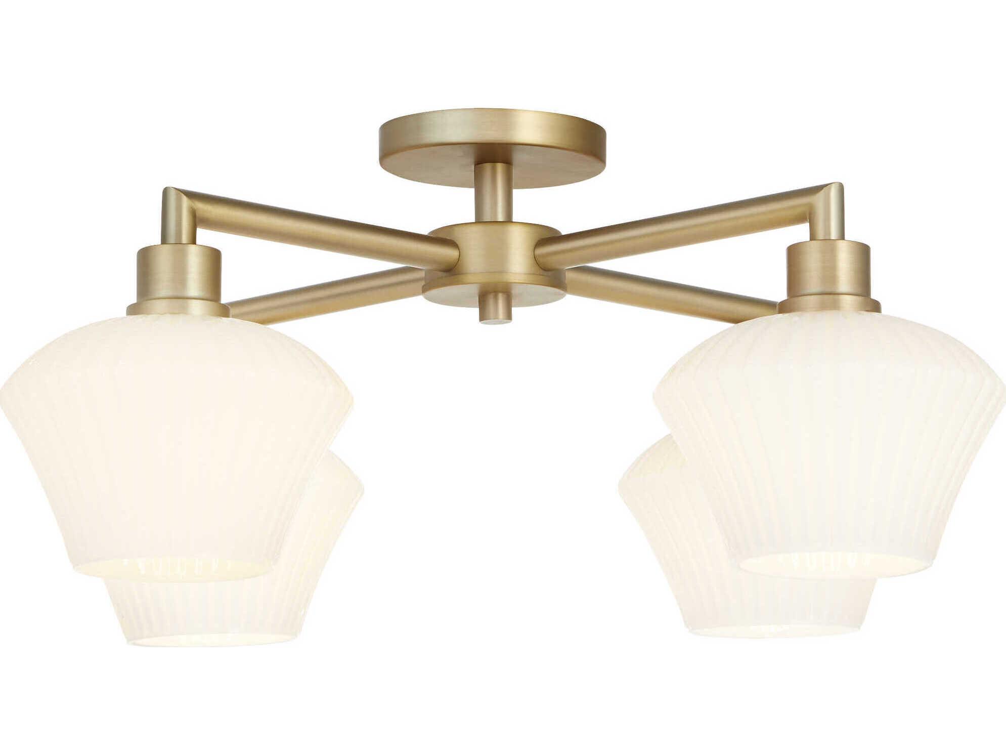 Quorum Cassini 4-Light Aged Brass Semi Flush Mount