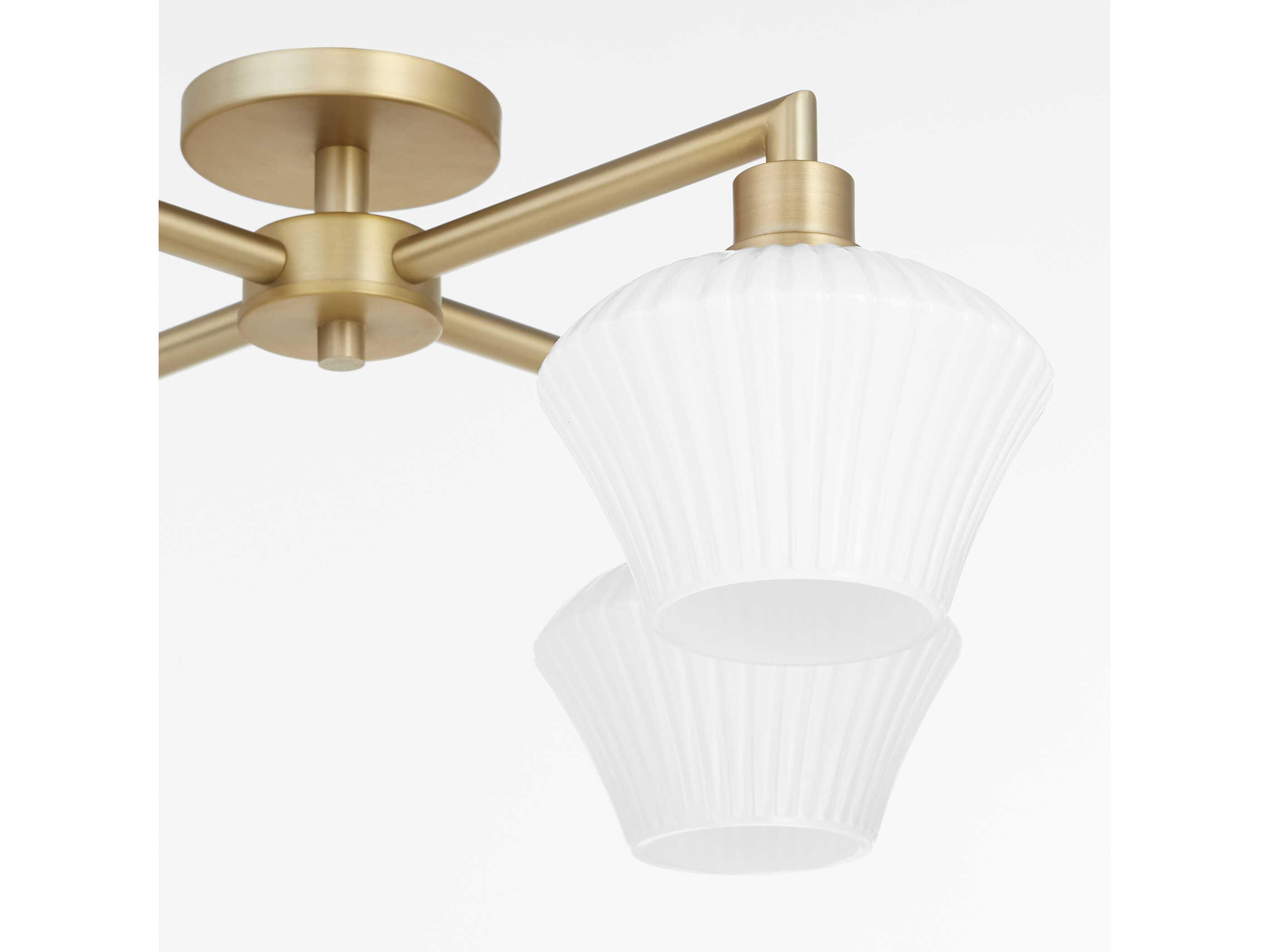Quorum Cassini 4-Light Aged Brass Semi Flush Mount