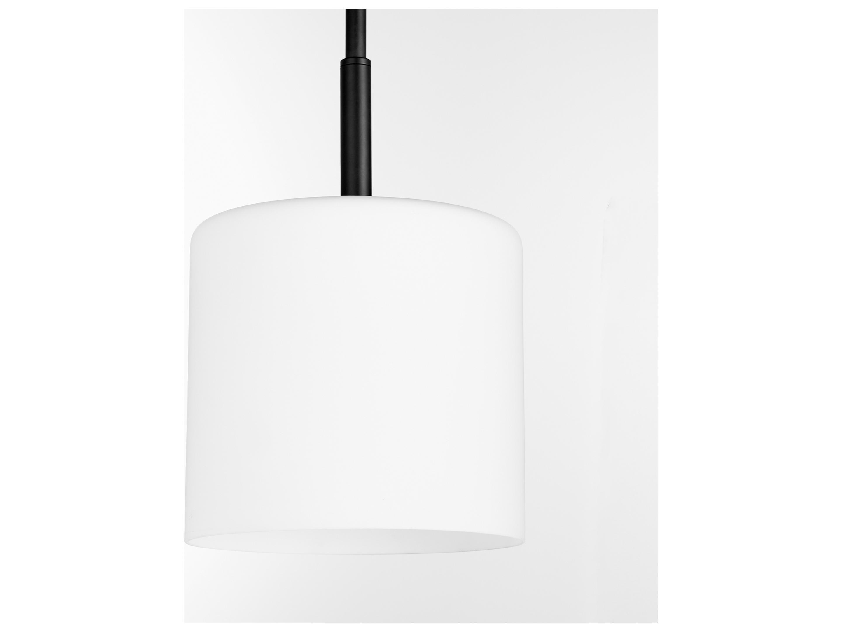 Quorum Rutherford 1-Light Matte Black Cylinder Mini Pendant
