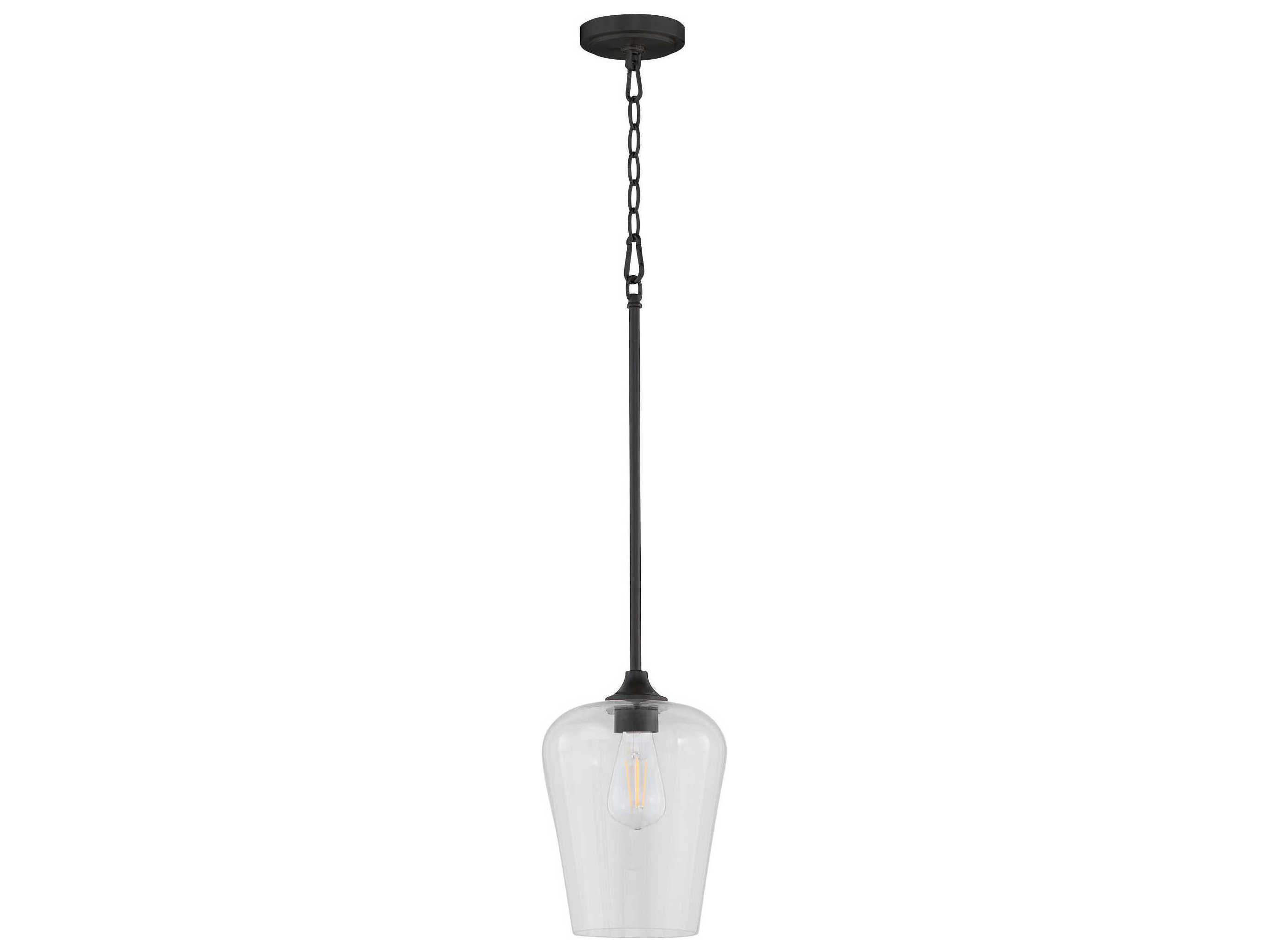 Quorum Raymond 1-Light Matte Black Mini Pendant