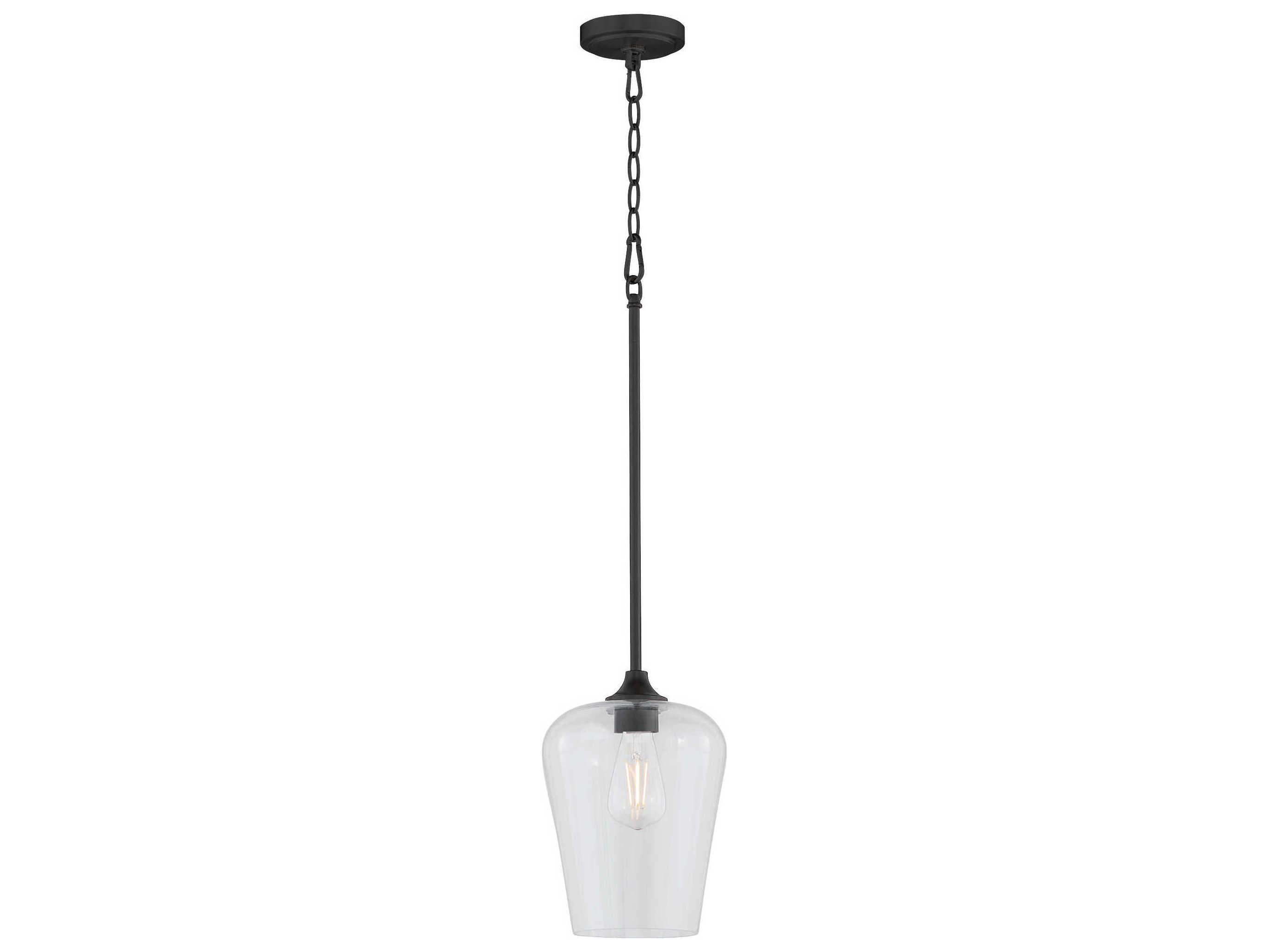 Quorum Raymond 1-Light Matte Black Mini Pendant
